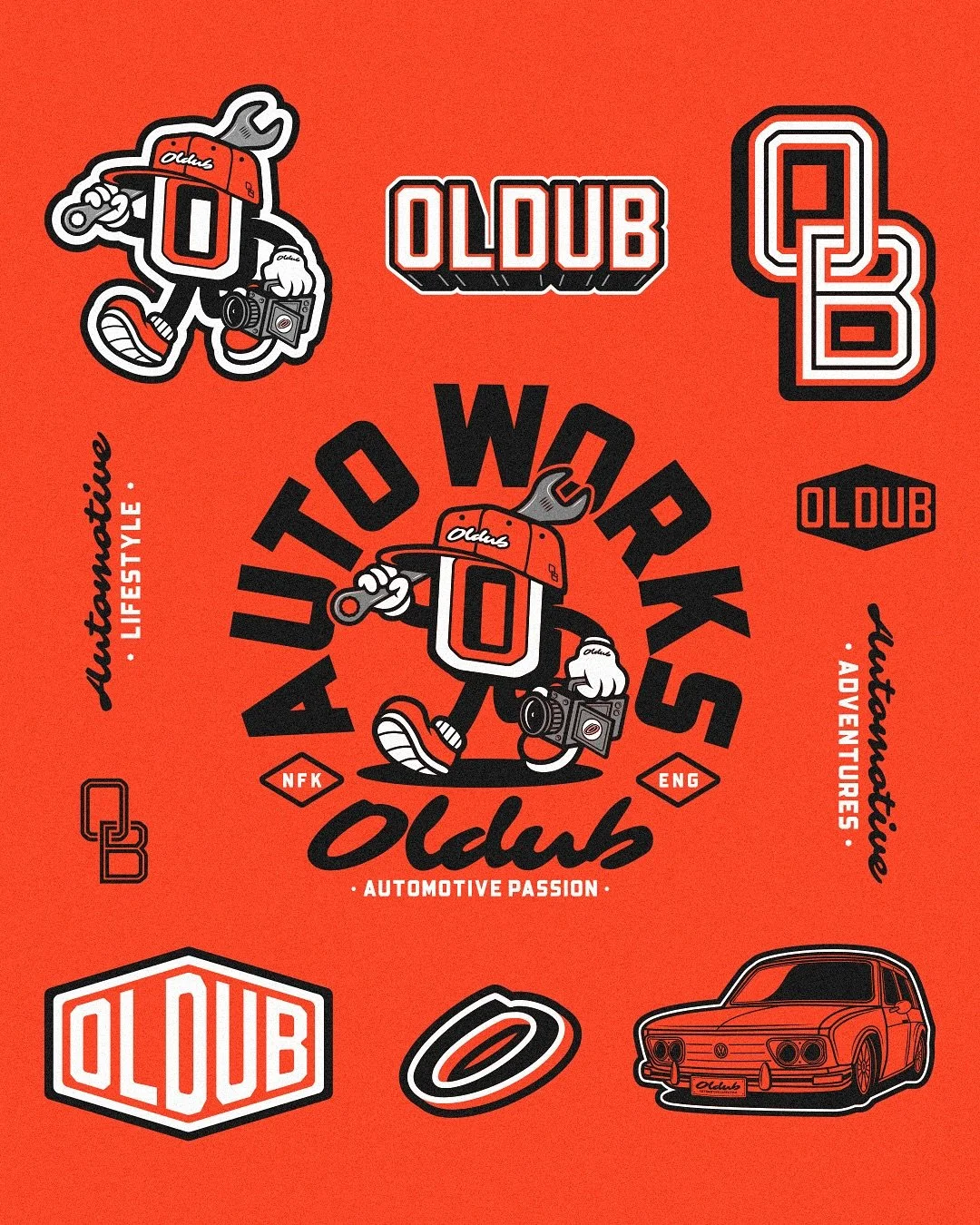 Here&rsquo;s a fun set (and another T-shirt) for one of the nicest guys and all things automotive on Instagram and YouTube @olddub. Absolute pleasure working with you on this lot. Looking forward to next time! 
 
Stay Rad!

RADCo: Branding / Illustra