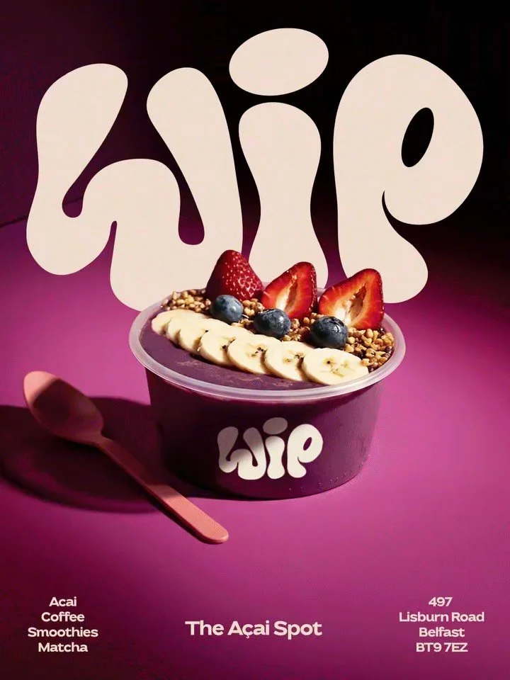 WIP: Here&rsquo;s some of the fun from working with the coolest Acai spot In Belfast. @wip.belfast 

Let&rsquo;s Work!

RADCo: Branding / Illustration / Graphics

Looking for some RAD designs: I am here for it! Shoot me a DM or fill out the quick for