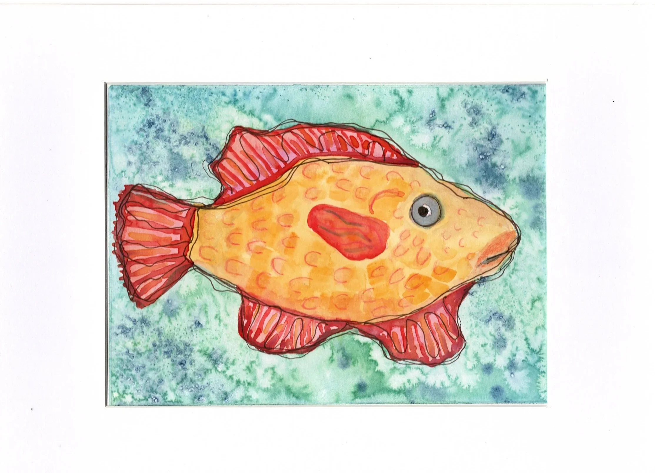 painting of orange fish