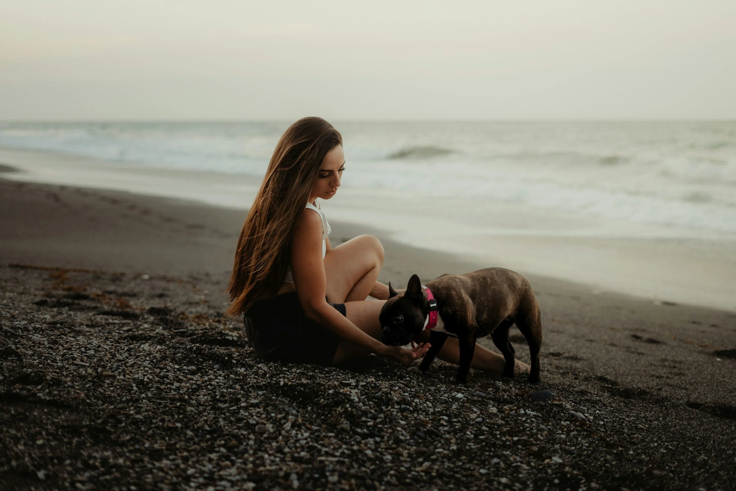 woman hugging her dog