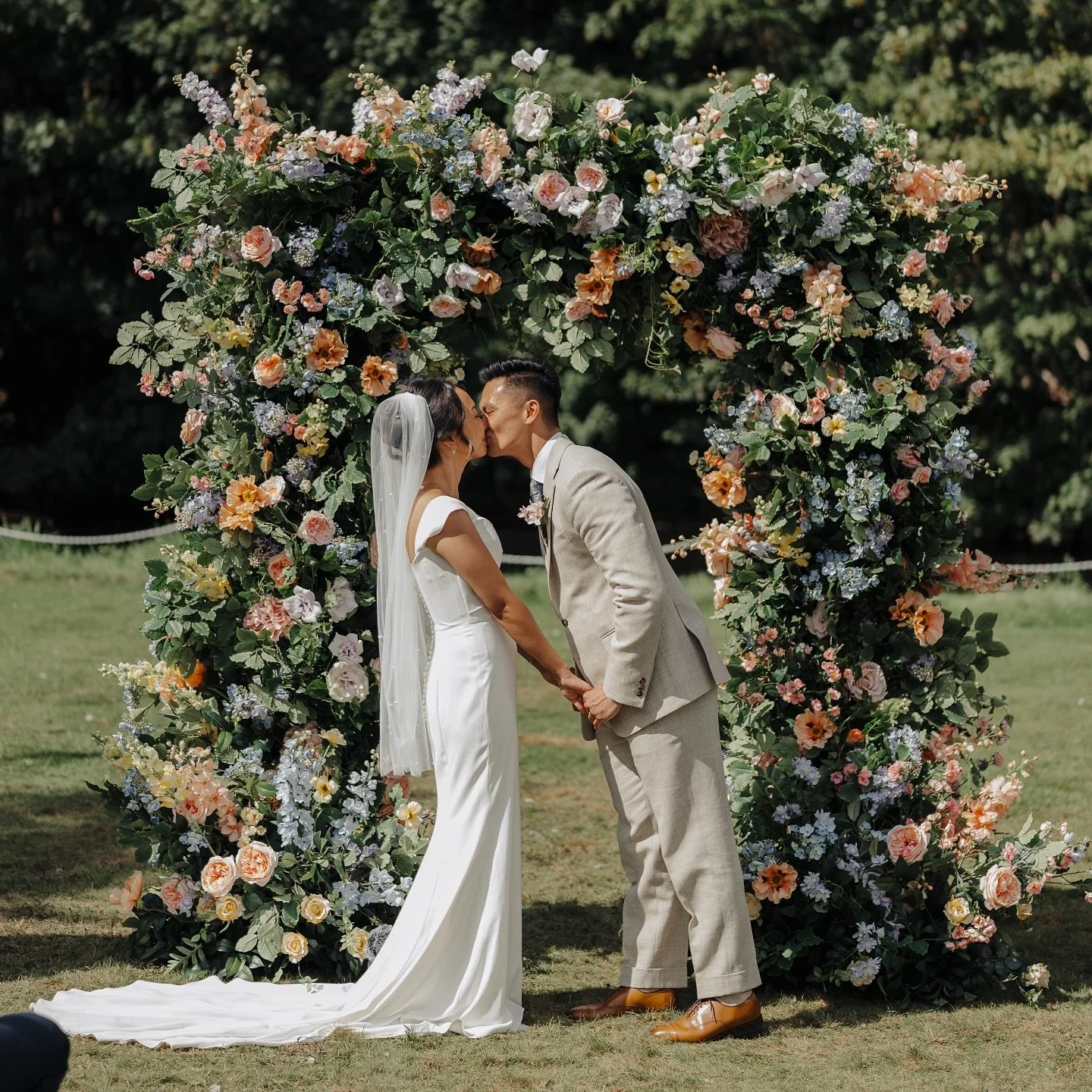 Whimsical floral dreams 🧡✨
Congratulations Altynay &amp; Chris!

I loved collaborating with @fleurdelacouture to create this joyful, pastel palette wedding day at the beautiful Morden Hall. A perfect blend of romance, colour, and magic 🌸🌿

Venue: 