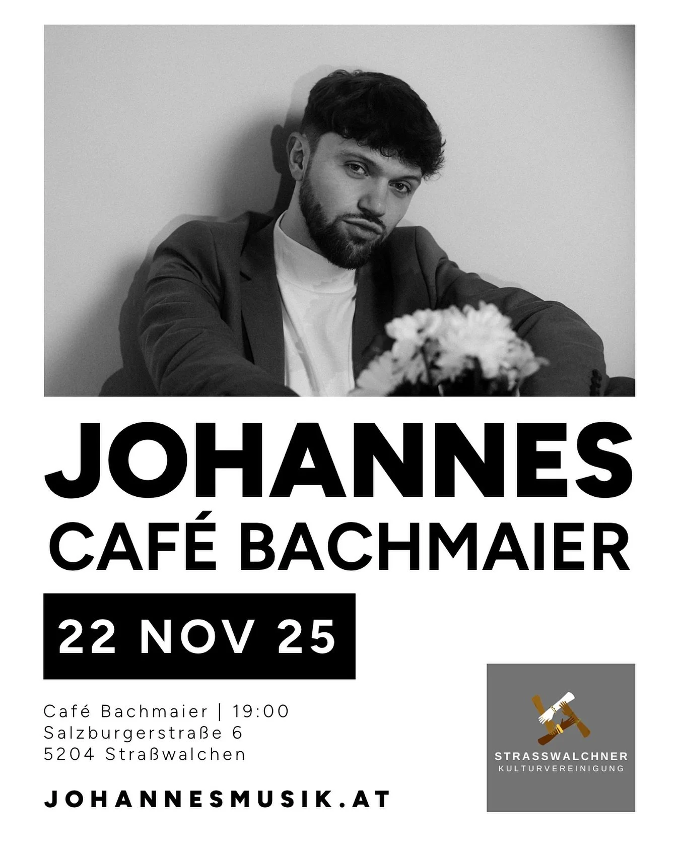 Am Samstag, dem 22.11.2025, spiele ich ein kleines feines Solokonzert im Caf&eacute; Bachmaier in Stra&szlig;walchen und darauf freue ich mich schon sehr! Danke an die Strasswalchener Kulturvereinigung f&uuml;r die Einladung - ich hab schon lange nic
