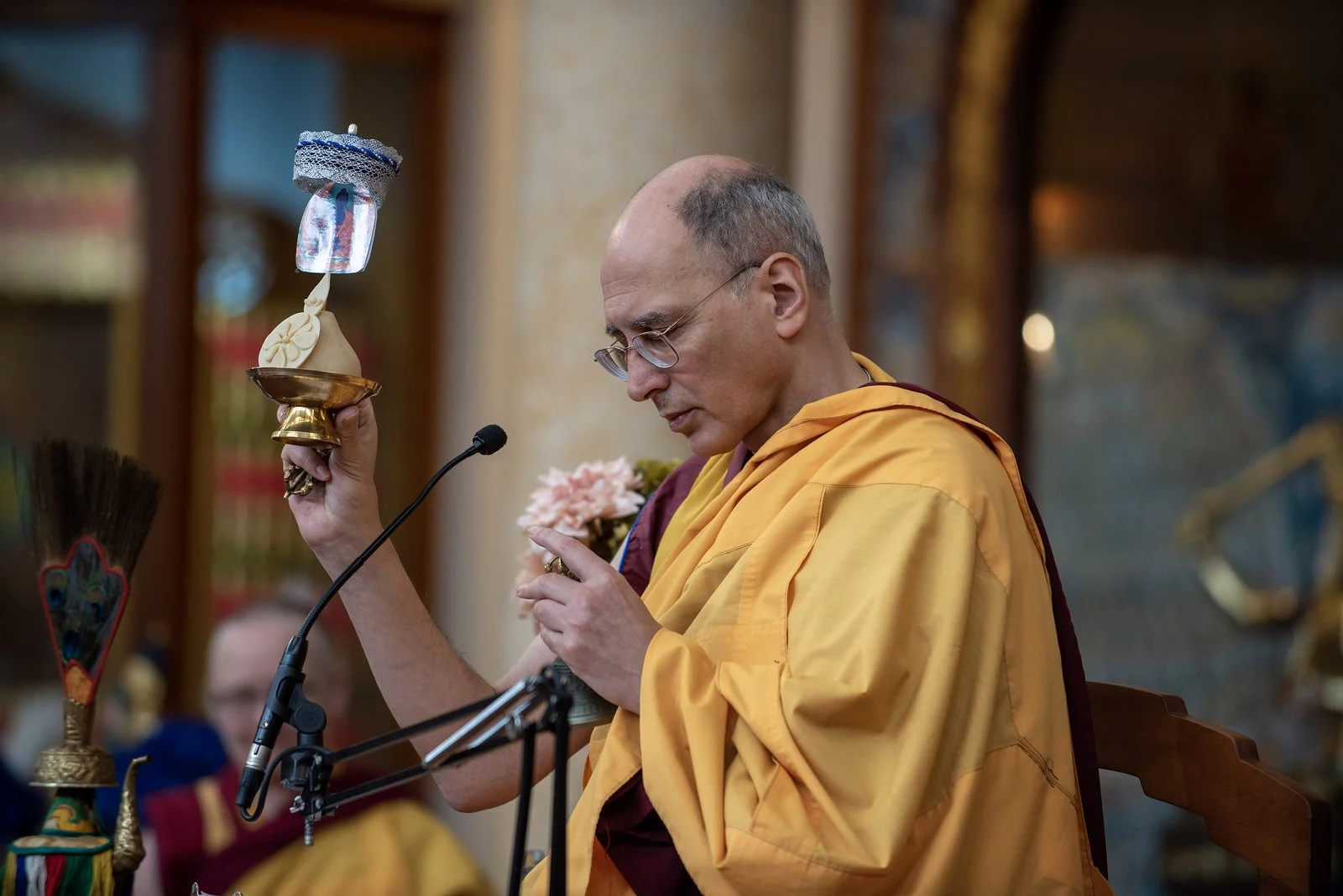 Gen Samten granting an empowerment in the temple