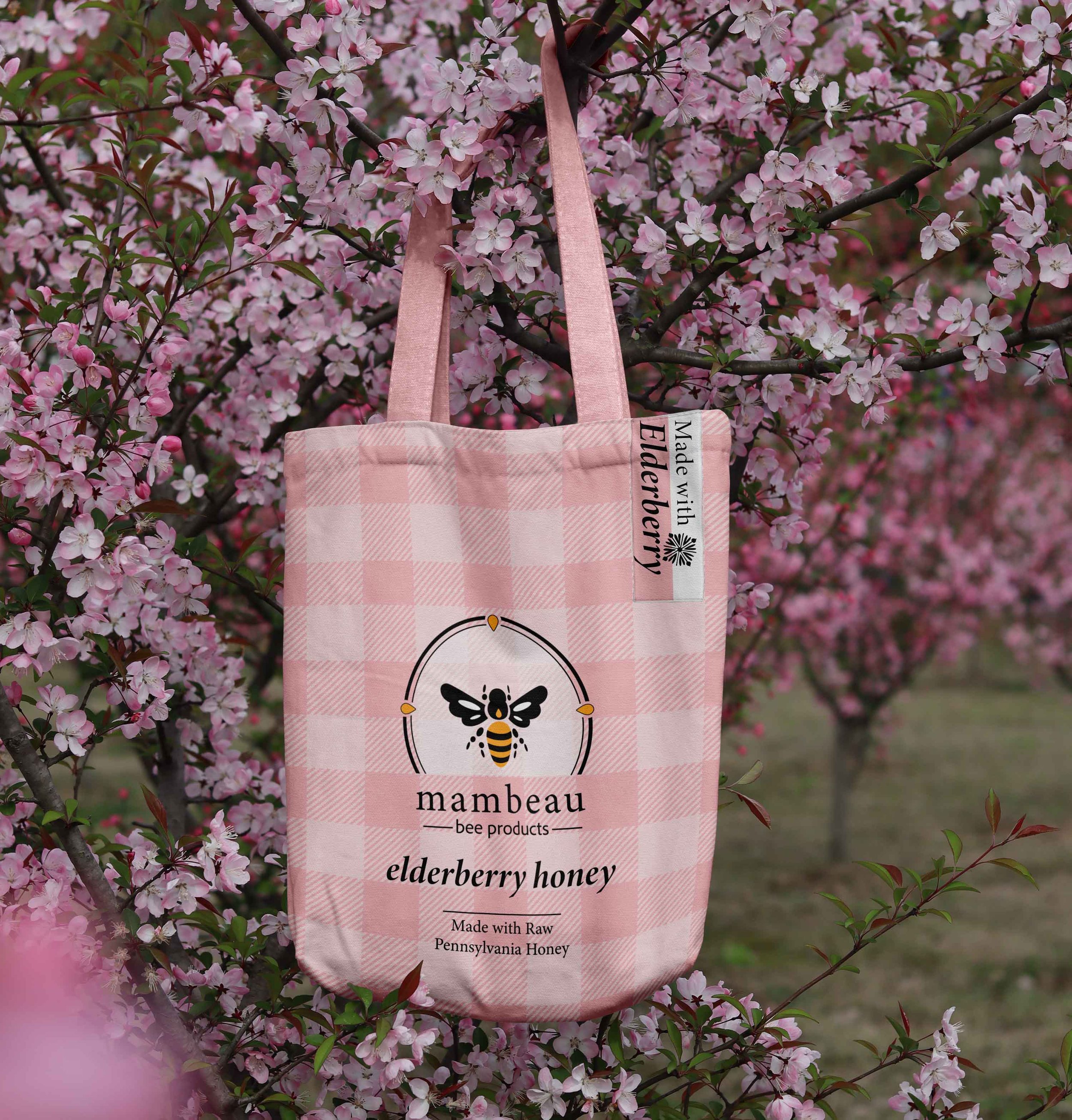 Pink Tote Bag hanging in tree front.jpg