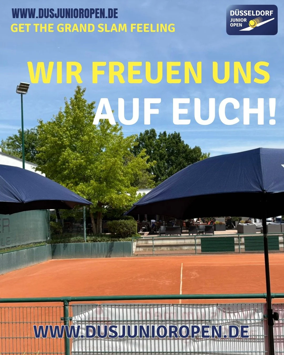 🎾 Es kann losgehen - nach langer Vorbereitungszeit sind wir selbst ganz aufgeregt und freuen uns auf euch 🎾💯 get the grandslam feeling 💯 #dusjunioropen #getthegrandslamfeeling #TCR #TCRheinstadion #Tennis #D&uuml;sseldorf #dusopen #thisistennis #