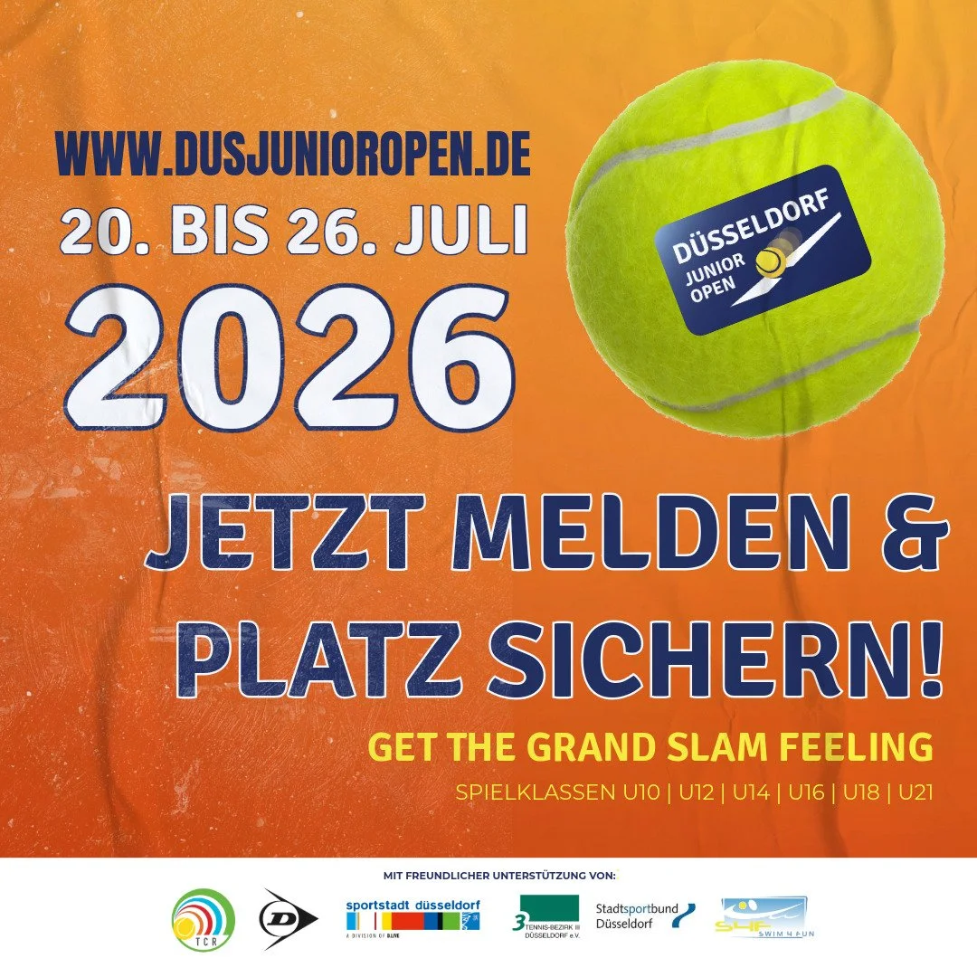 🎾 Jetzt anmelden und schon den Platz f&uuml;r die D&uuml;sseldorf Junior Open vom 20.-26. Juli sichern! 🎾 💯 get the grandslam feeling 💯 #dusjunioropen #getthegrandslamfeeling #TCR #TCRheinstadion #Tennis #D&uuml;sseldorf #dusopen #thisistennis #d