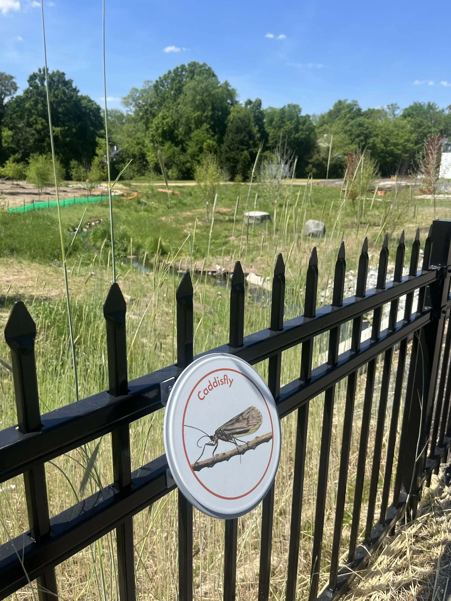 Signage showing the wildlife in the creek