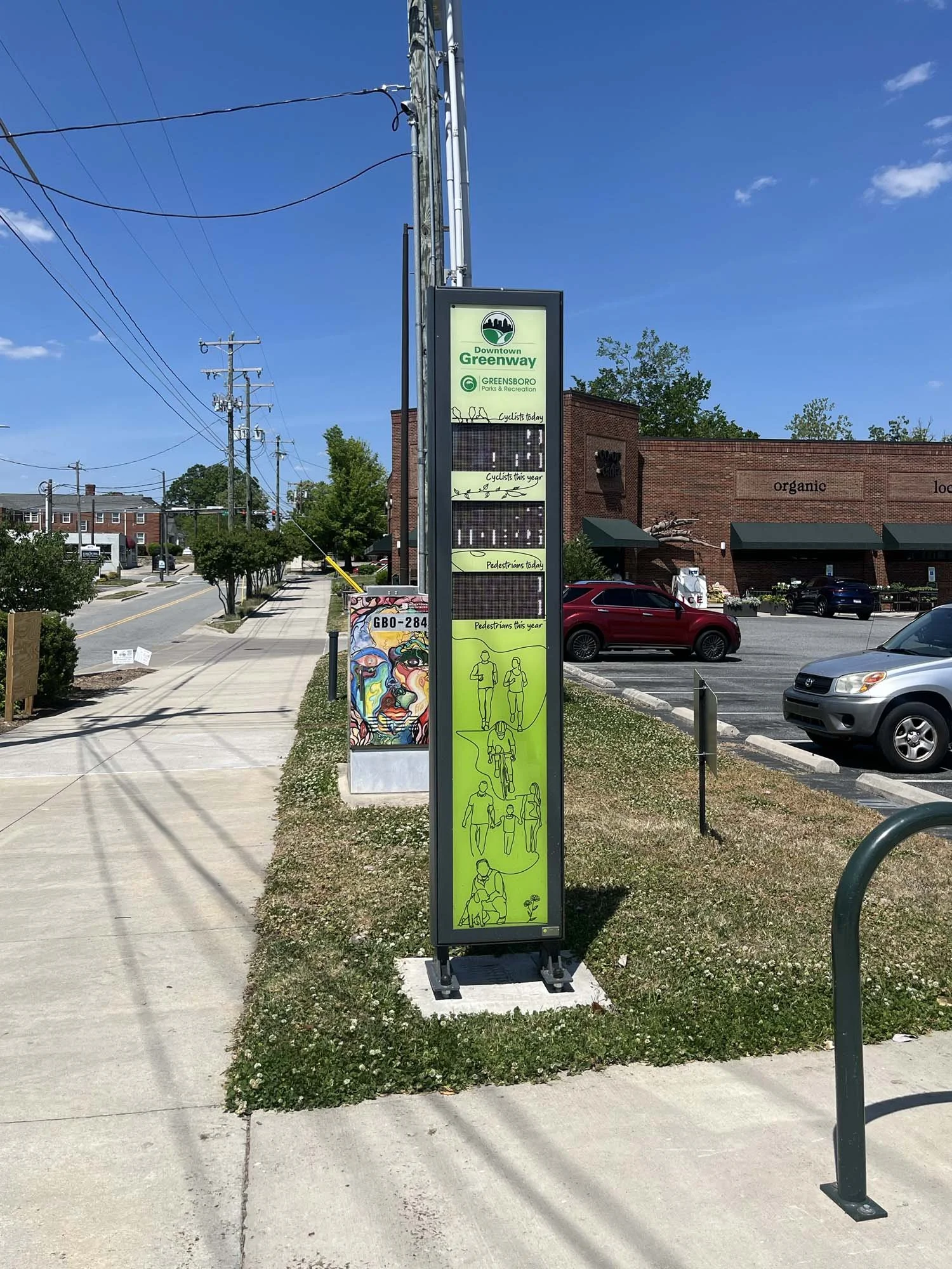 Kiosk showing total pedestrians &amp; cyclists that pass by