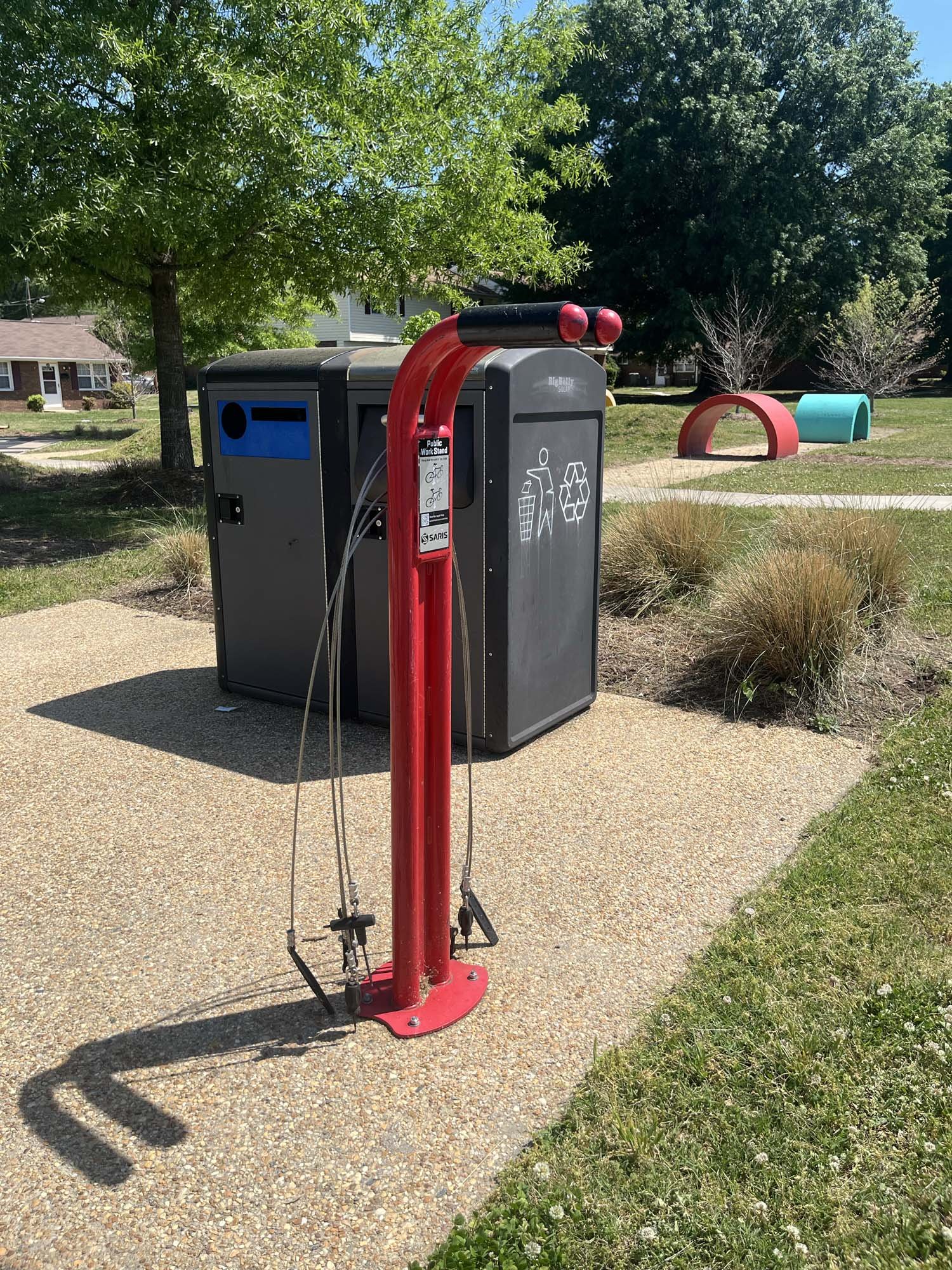 Bike Fix-It Station at Woven Works Park