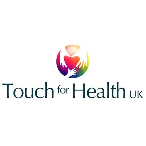 Logo for Touch for Health UK, featuring a colorful globe with hands and a heart at the center.