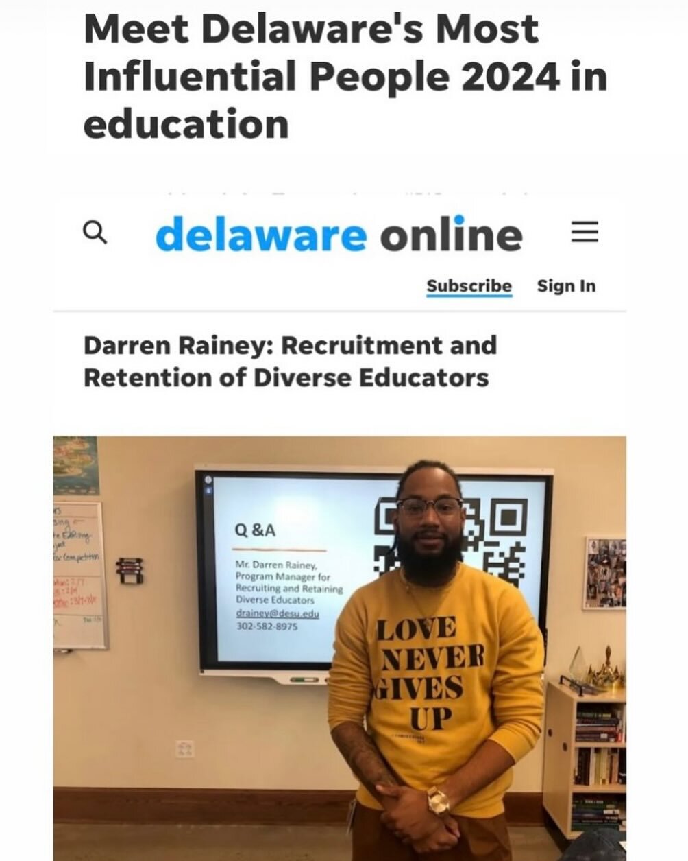 Last week, our Founder and Chief Mastermind @darrendyshay was named one of Delaware&rsquo;s Most Influential People for his work at Delaware State University around rebuilding the Black Teacher Pipeline. 👏🏾👏🏾👏🏾 #melanatedmasterminds #blackteach