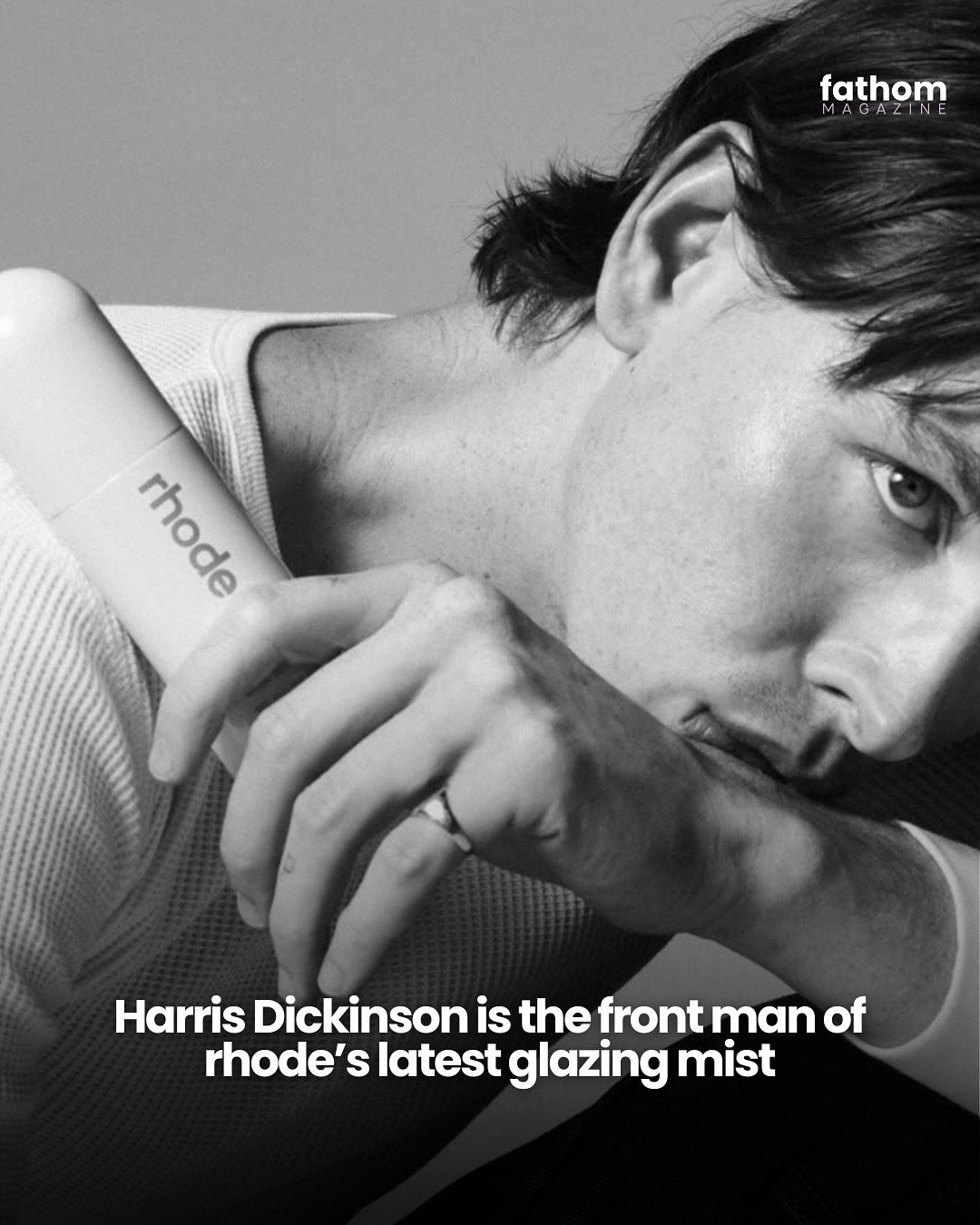 Harris Dickinson known for his roles in Babygirl, Where the Crawfads Sing, The Iron Claw, The Darkest Minds, and Maleficen, becomes the first ever front man of a rhode campaign.

After weeks of teasers, rhode officially announces its latest product &