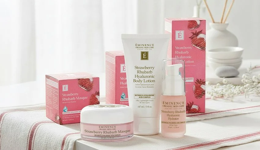 Inside Éminence's Strawberry Rhubarb Hyaluronic Collection: Hydration From Head to Toe