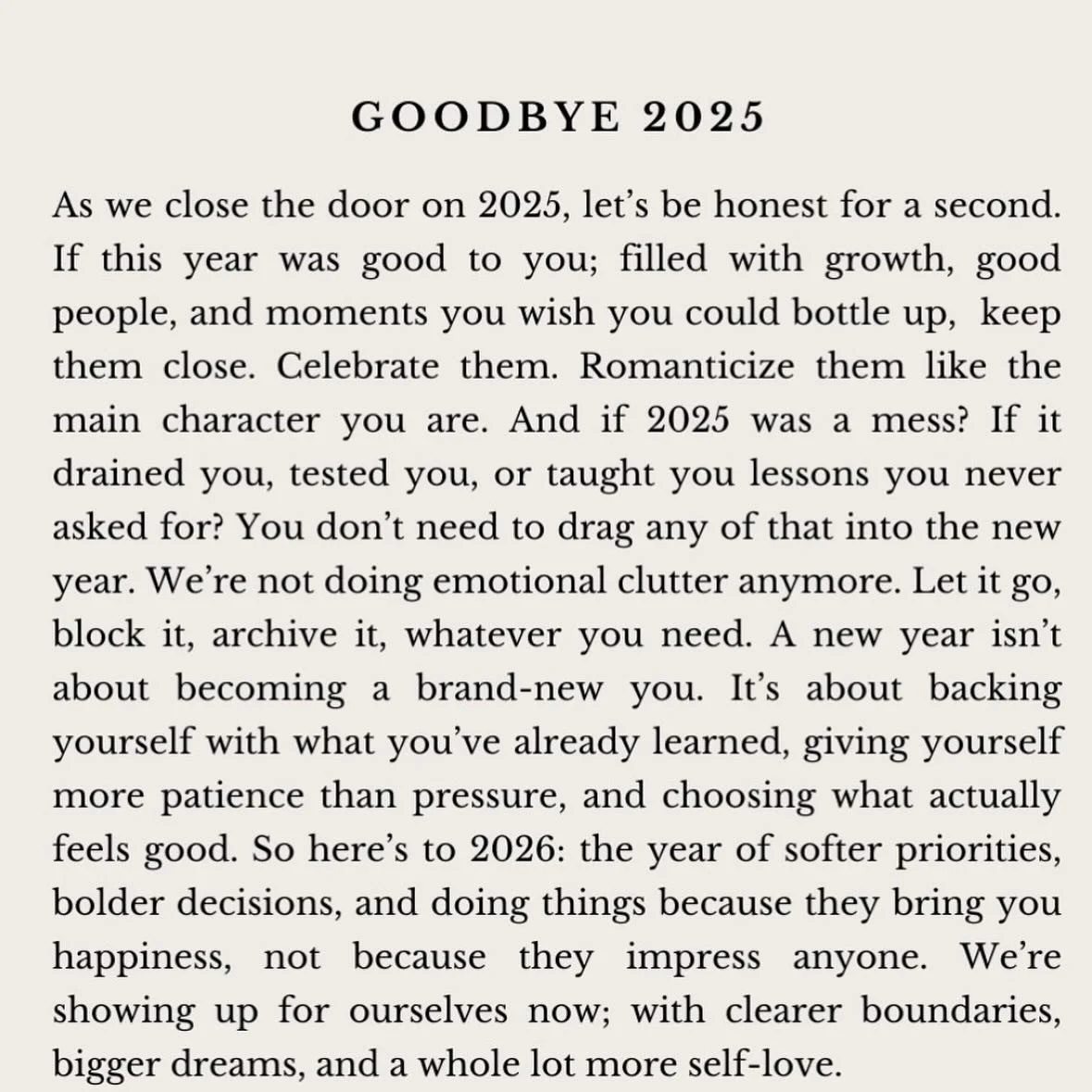thanks 2025, to all the places i have been, to all the people i met filling my heart, to all the adventures and magic outthere - so ready for another year full of new adventures, surprises, dreams and a lot more 🦋
cause the only thing you can do is 