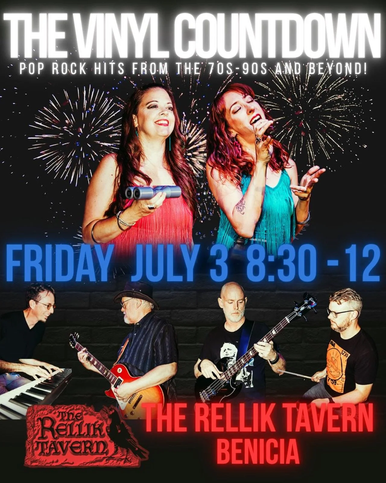 Let&rsquo;s turn it up @relliktavern on the Eve of Independence Day, c&rsquo;mon!! 💥

The Rellik Tavern, Benicia
Friday, July 3rd
8:30-midnight

We can&rsquo;t wait to rock out with you again!! ❤️🤍💙