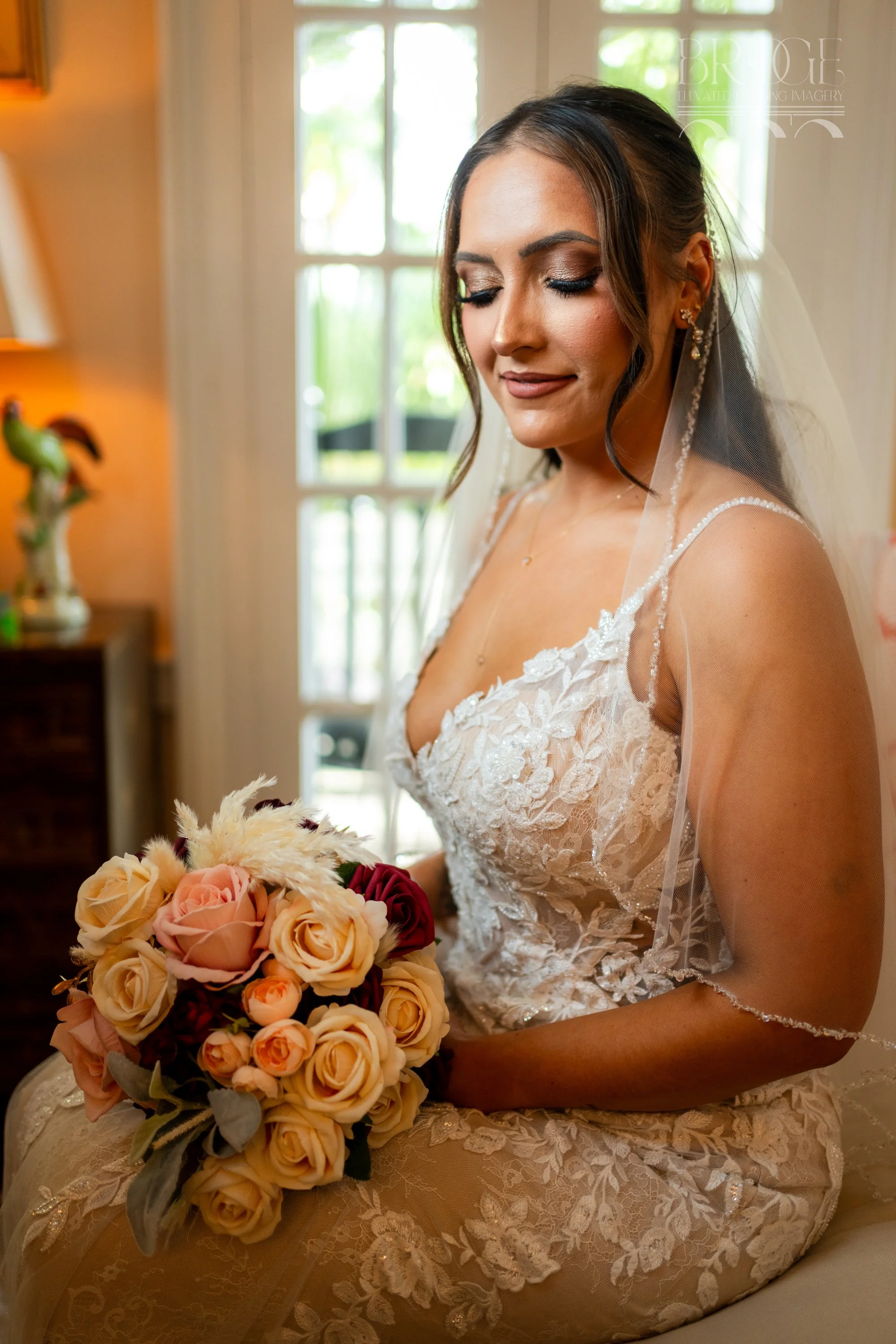 Athas-Johnson_260228-PREVIEW-023_18531-BridgeImagery-9 hours, 2026, brick courtyard, bridal portrait, bride, Danielle and Will, destination, February, garden, getting ready, Key West, mixed-race couple, Old Town Manor, small, tent reception, tropical.jpg