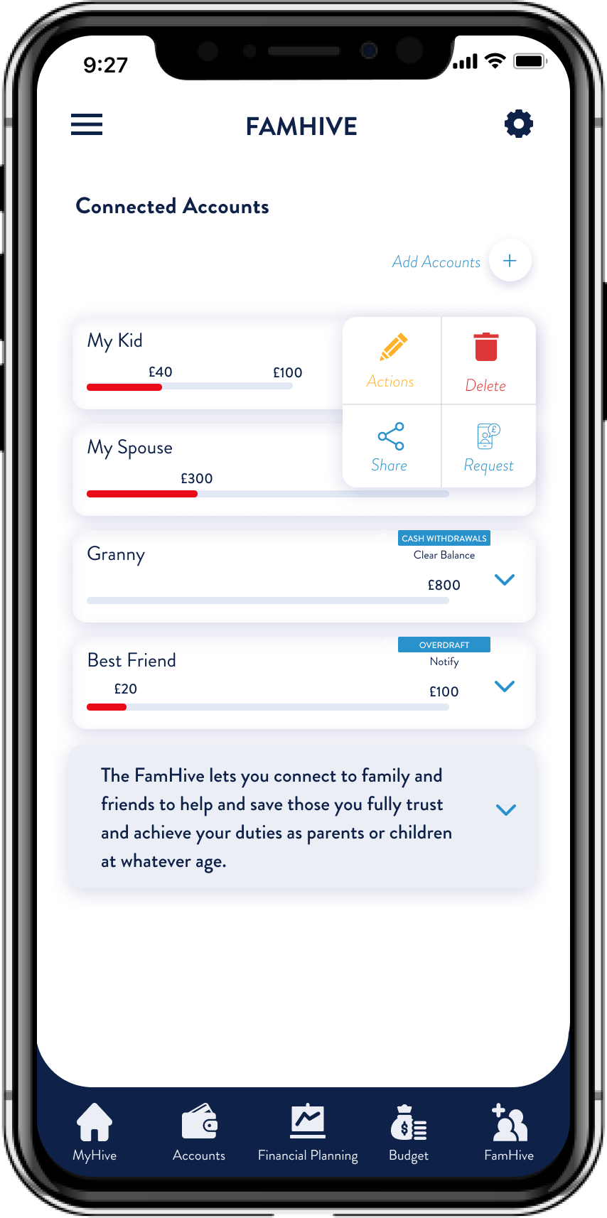 Final Prototype screen of Famhive