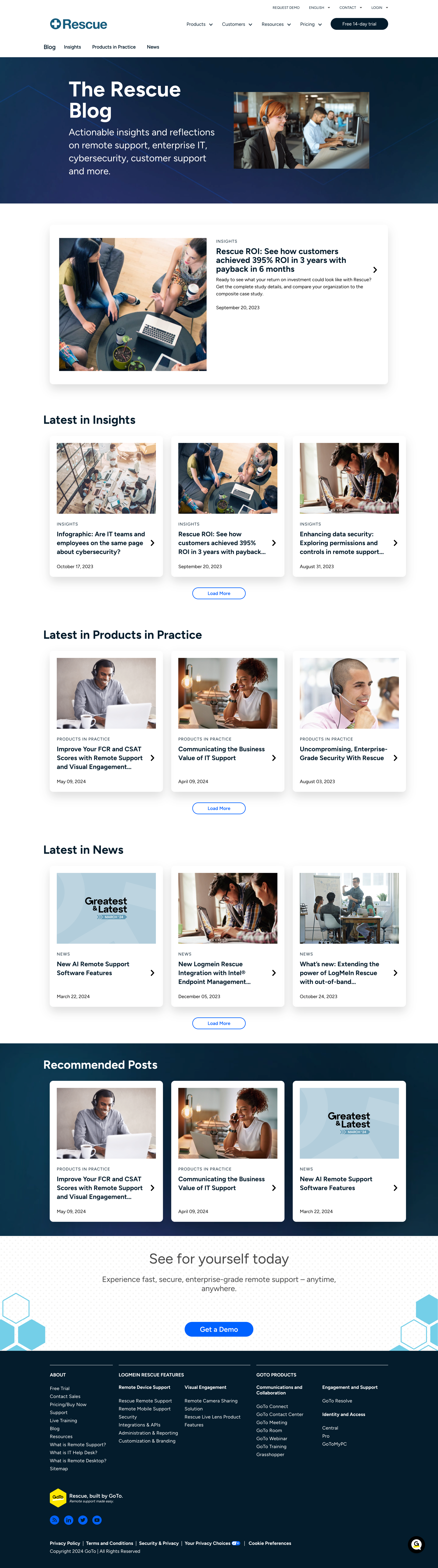 Logmein Rescue Blog Homepage Design