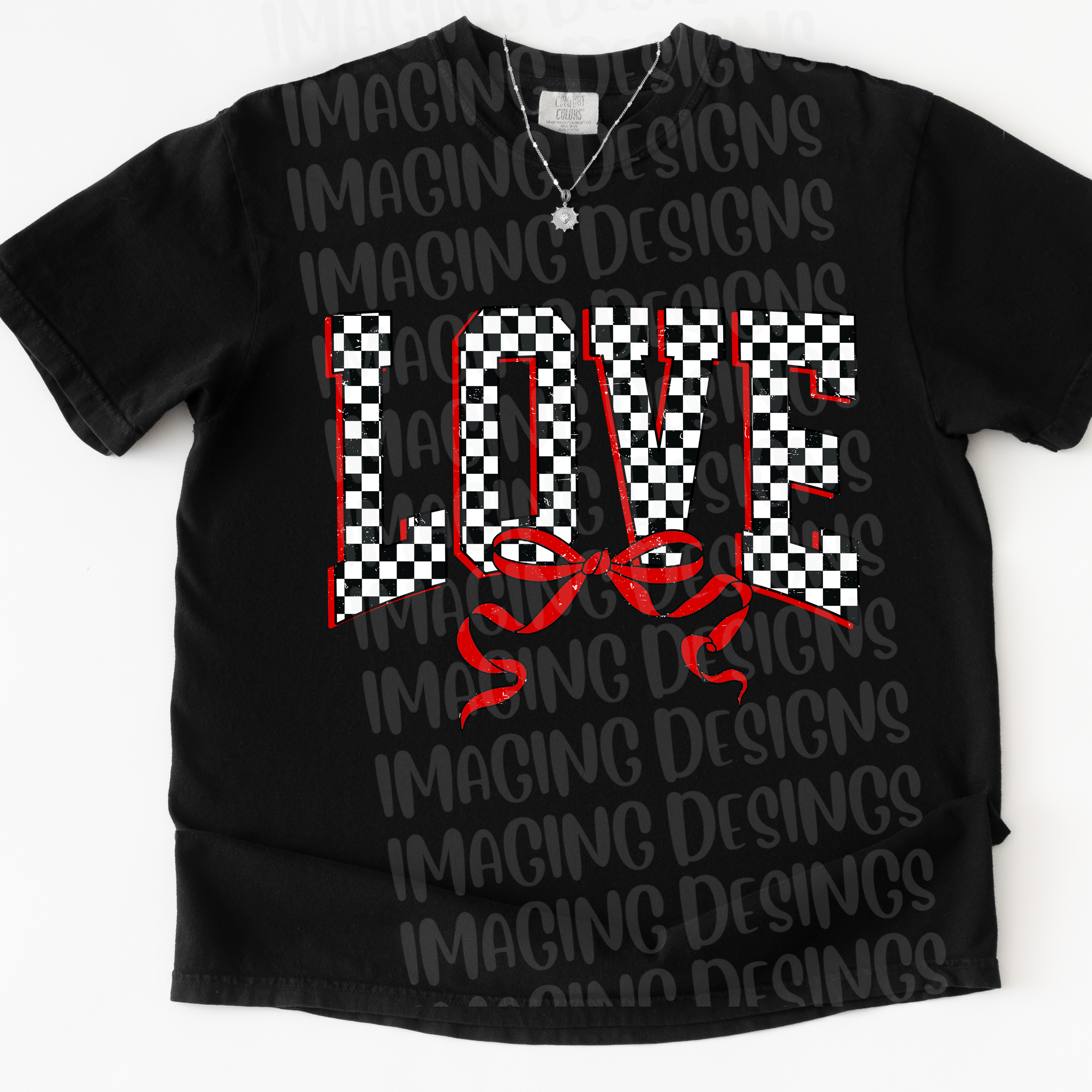 Checkered Love Valentine DTF Transfer