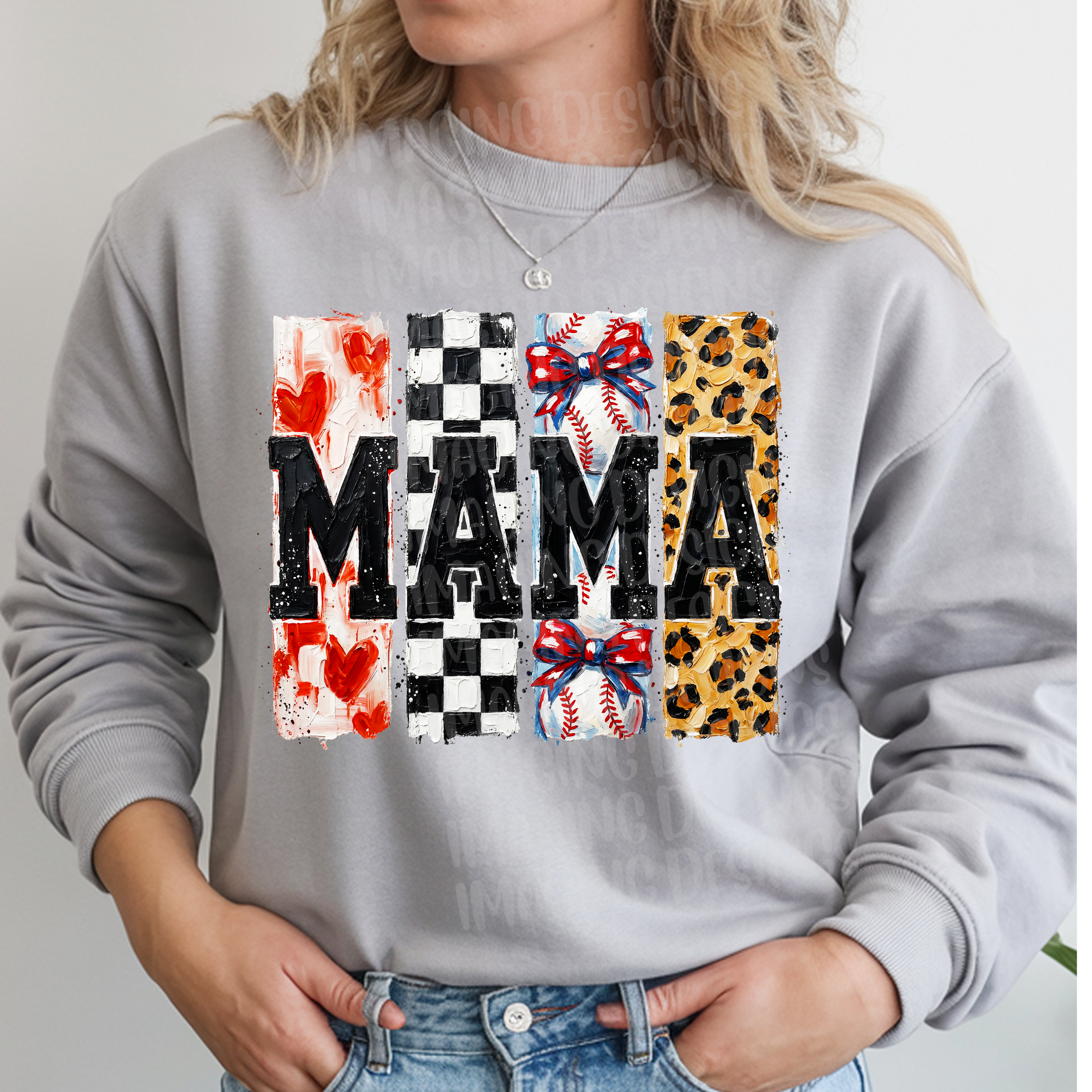 Checkered Cheetah Baseball Mama DTF Transfer