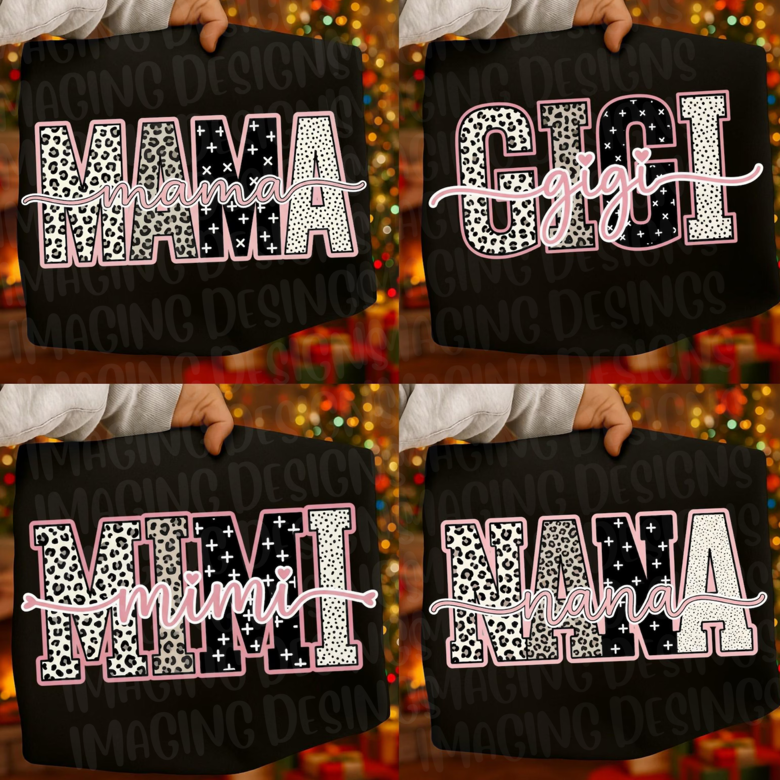 Pink Leopard Mama Gigi Mimi Nana DTF Transfer