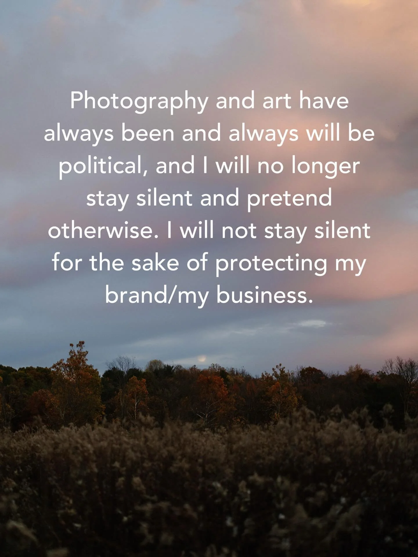 I speak out not because I want to be performative, but because I physically cannot take it anymore. We are in dark times. We cannot afford to sit around and do nothing. Silence is complacency and I refuse to participate.