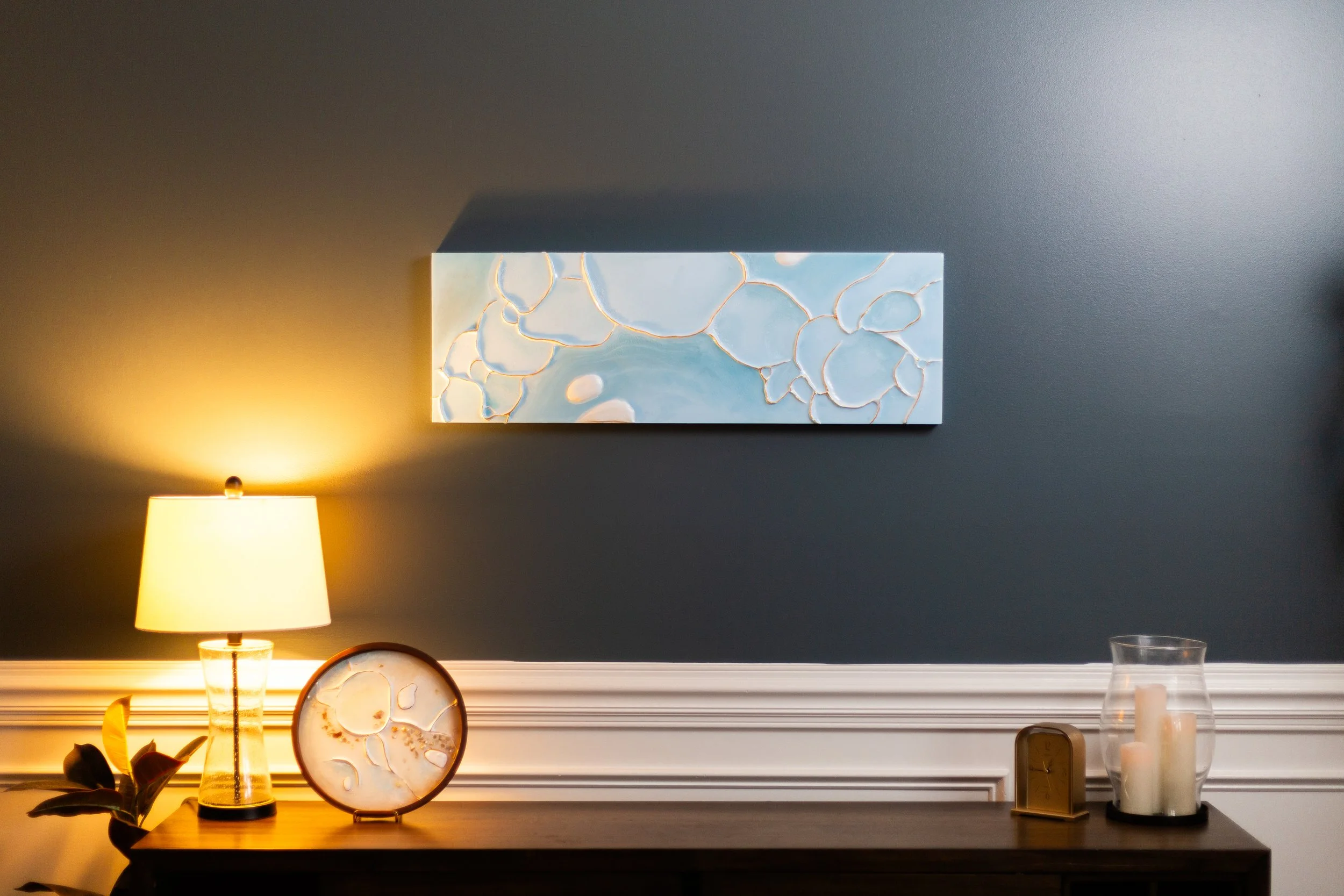 12x36 - Wooden panel, mixed media 