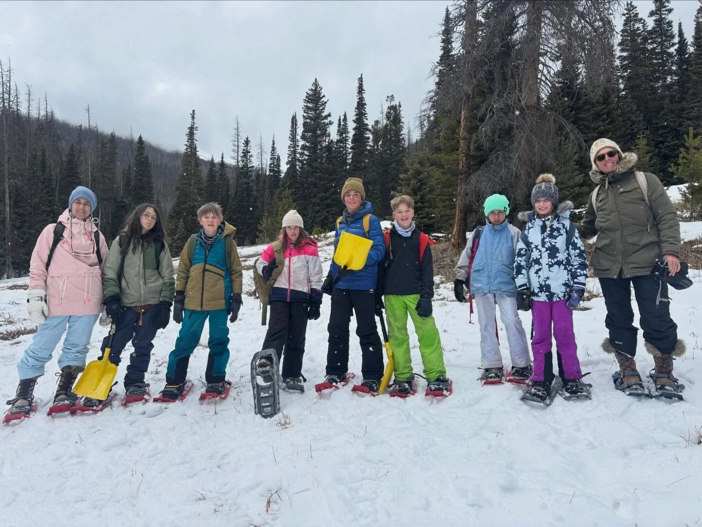 Winter weather and avalanche protocol training.  I took my class up to rocky mt national park to get some practical skills training as I thought it would come in handy for them as they grow. Turns out all of the snow fort play could come in very hand