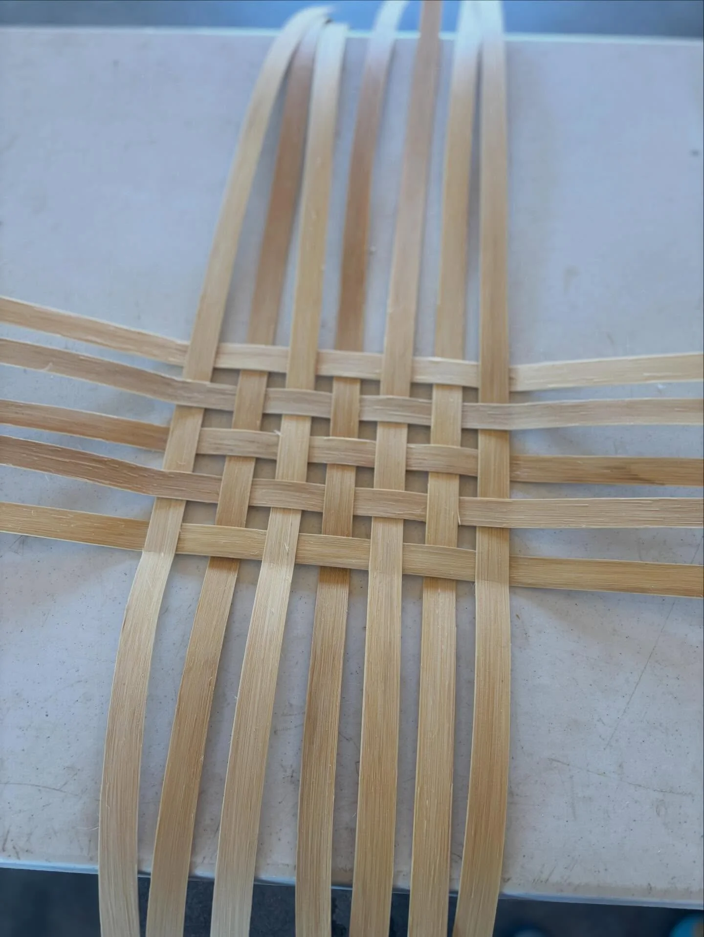 Rattan basketry. Getting going with a new material.  Thank you April tierney for the mentoring.  Final product coming soon&hellip;