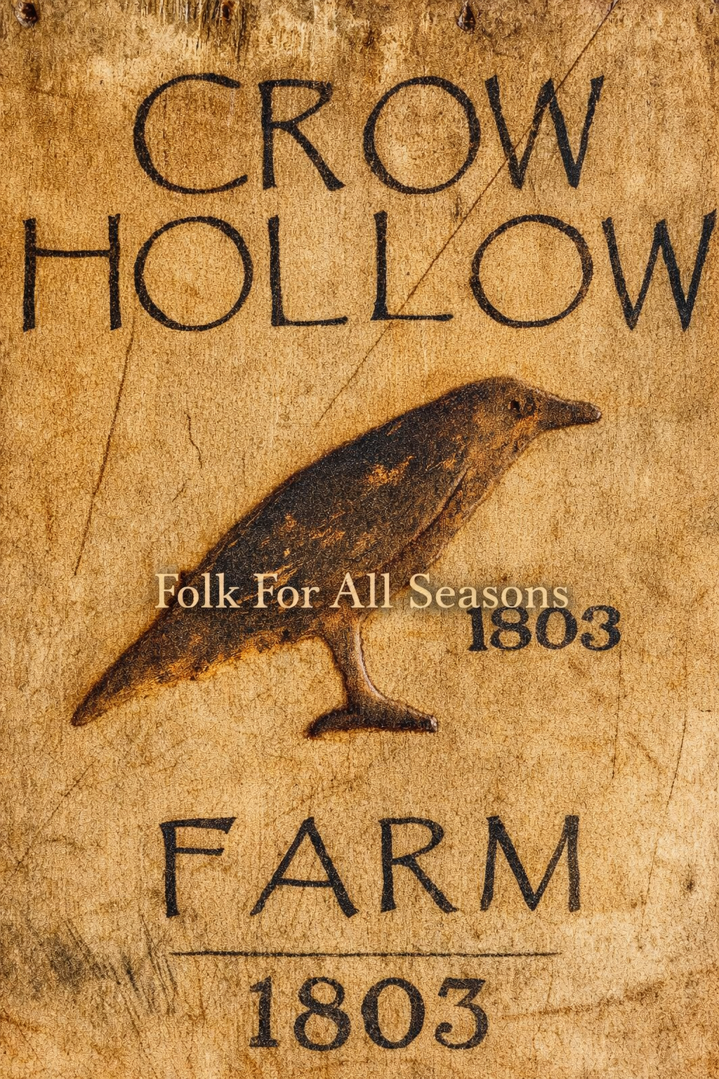 Crow Hollow Farm 1803 - Digital Download - Enhanced Print of Original Folk Art