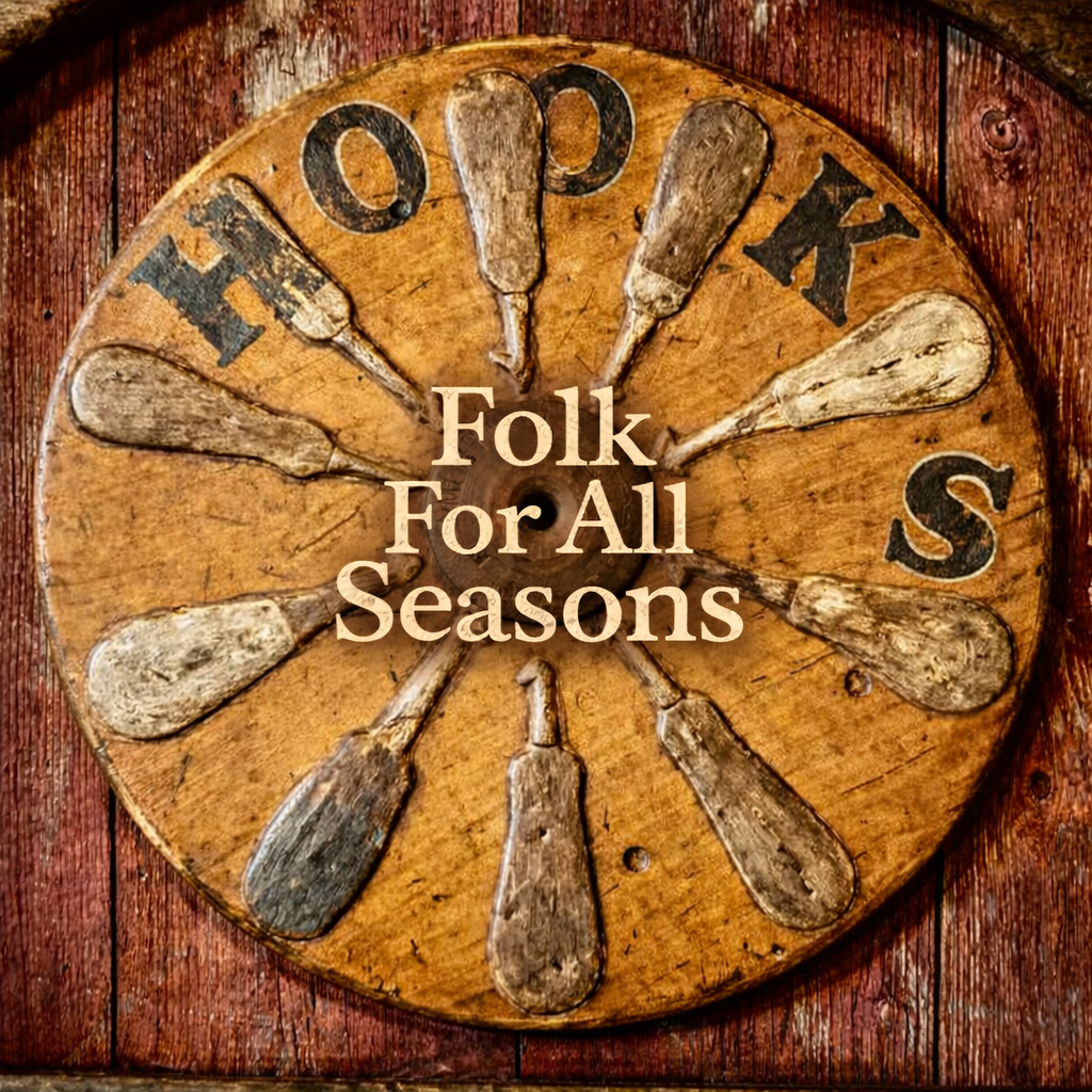 Rug Hooks in a Circle - Digital Download - Enhanced Print of Original Folk Art