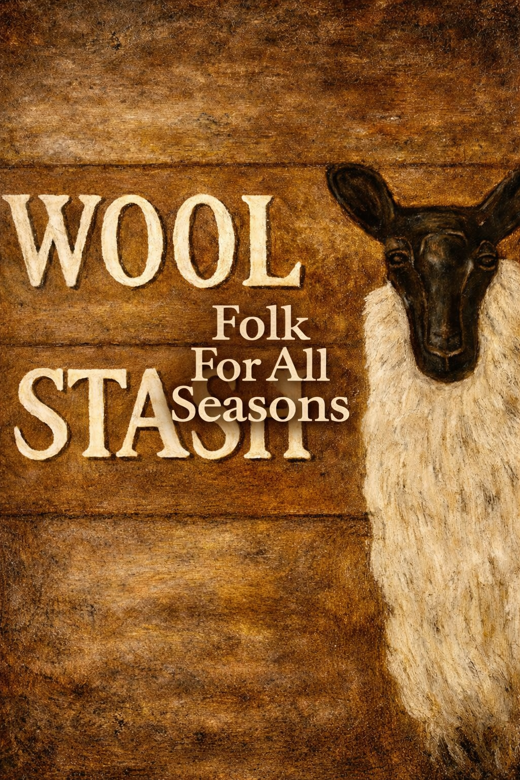 Wool Stash - Digital Download - Enhanced Print of Original Folk Art