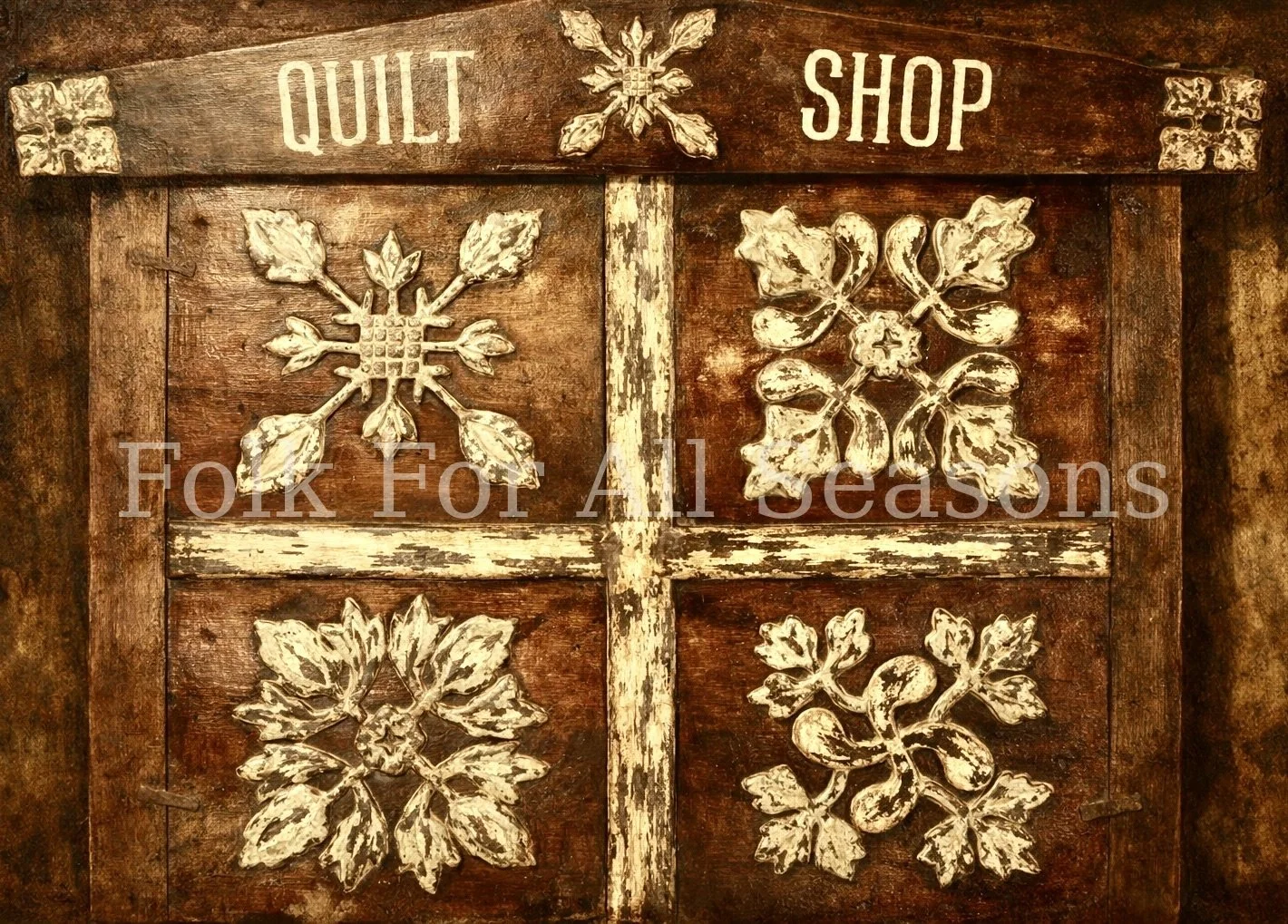 Album Quilt Shop - Digital Download - Enhanced Original Folk Art