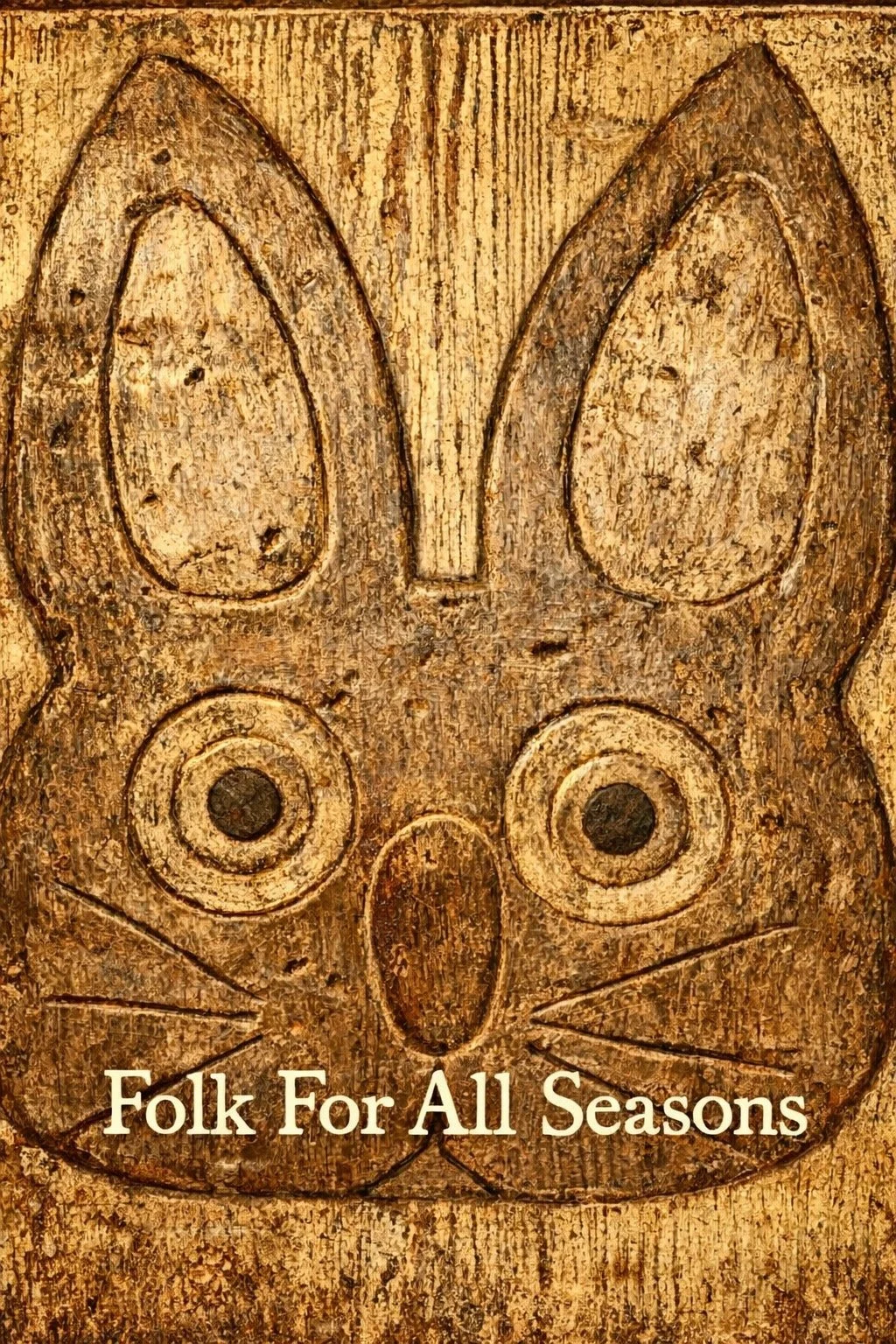 Folk Art Bunny Face - Digital Download - Enhanced Print of Original Folk Art