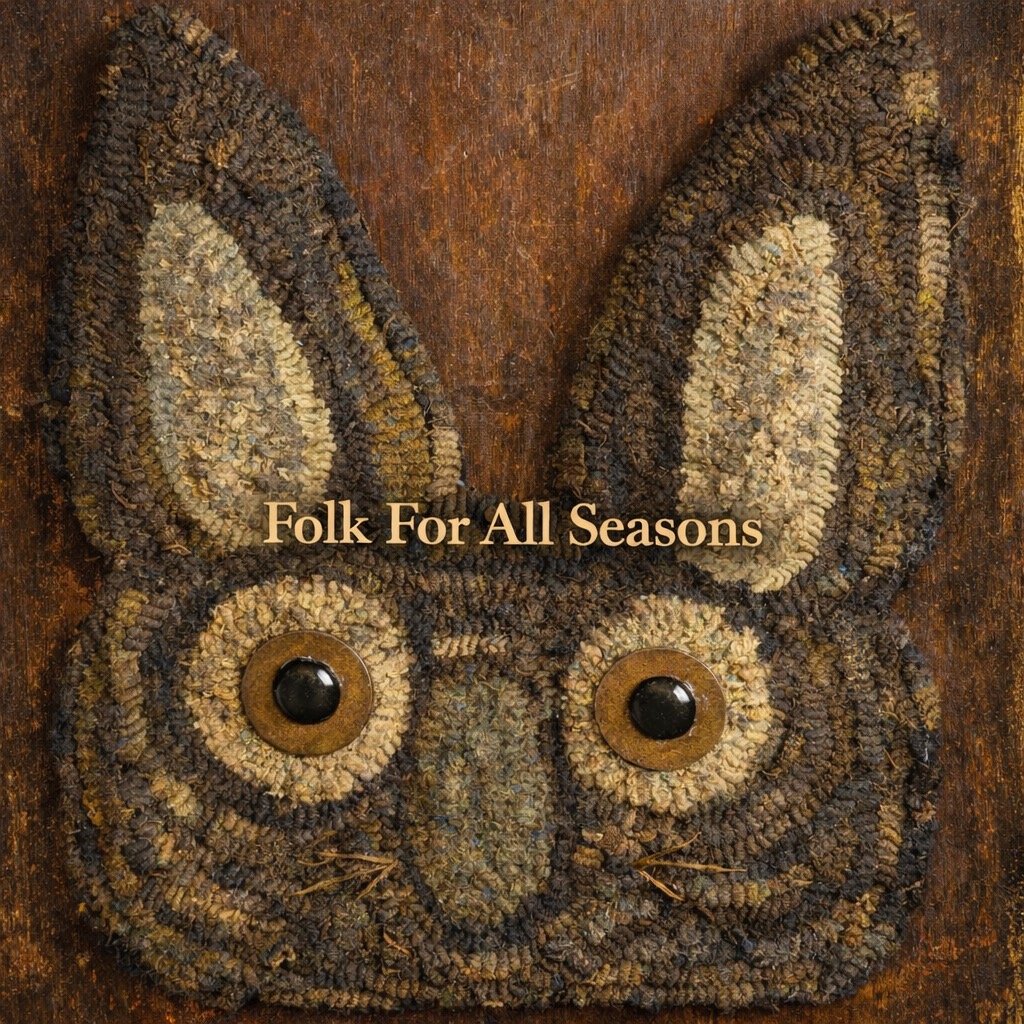 Hooked Rug Brown Bunny Face