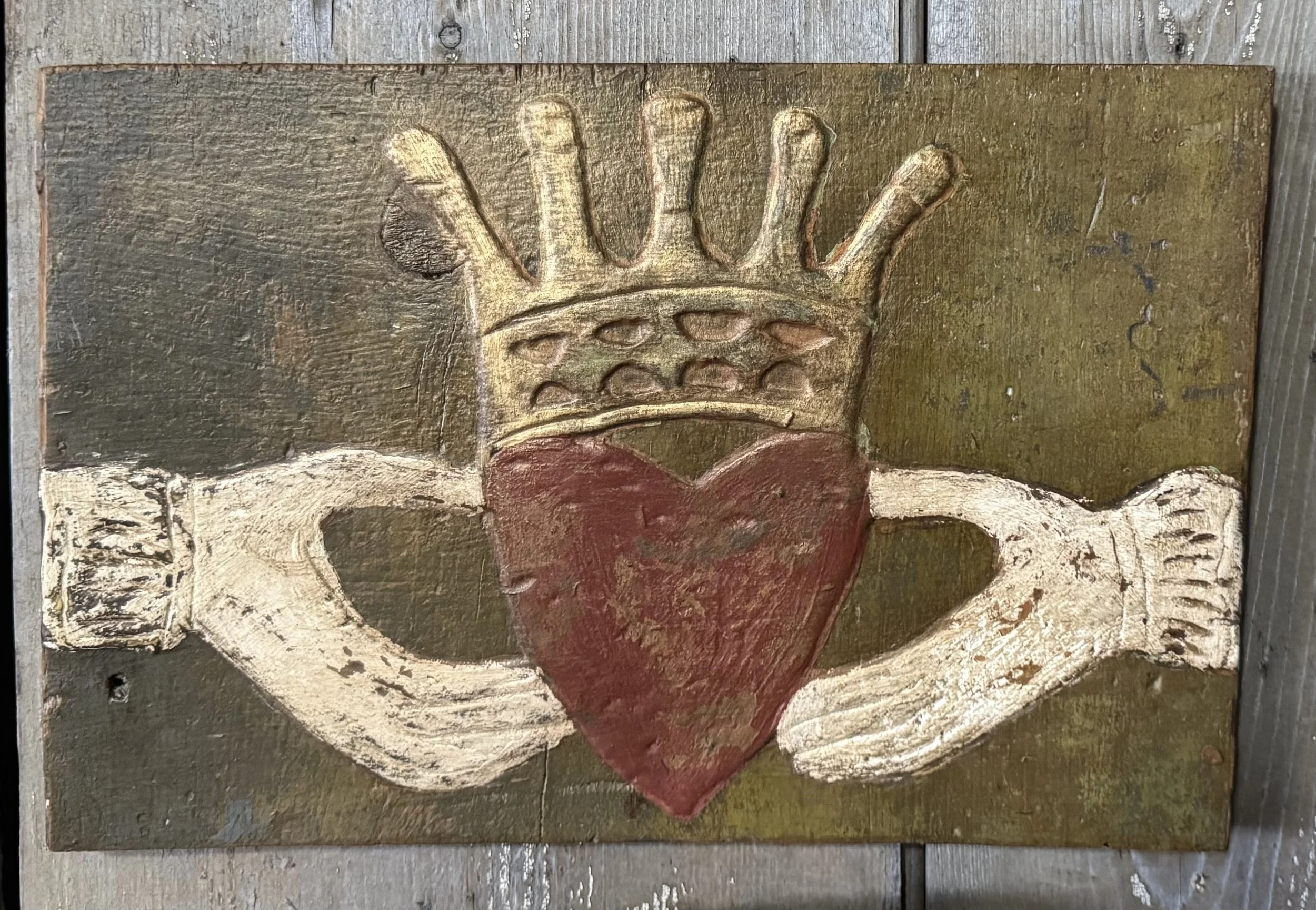 Claddagh Folk Art Sign  Friendship, Love and Loyalty