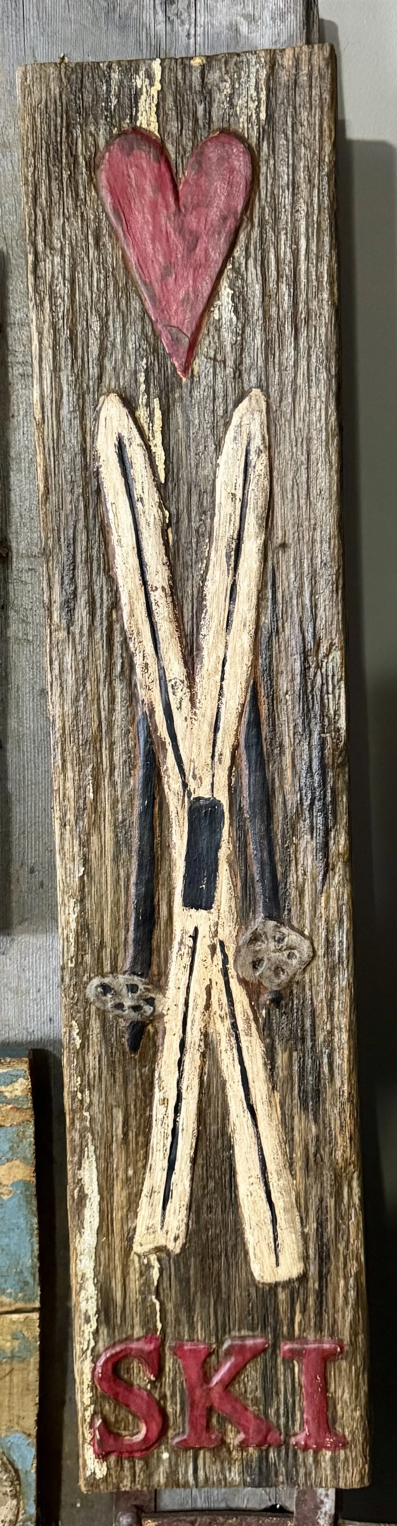 Love to Ski Folk Art