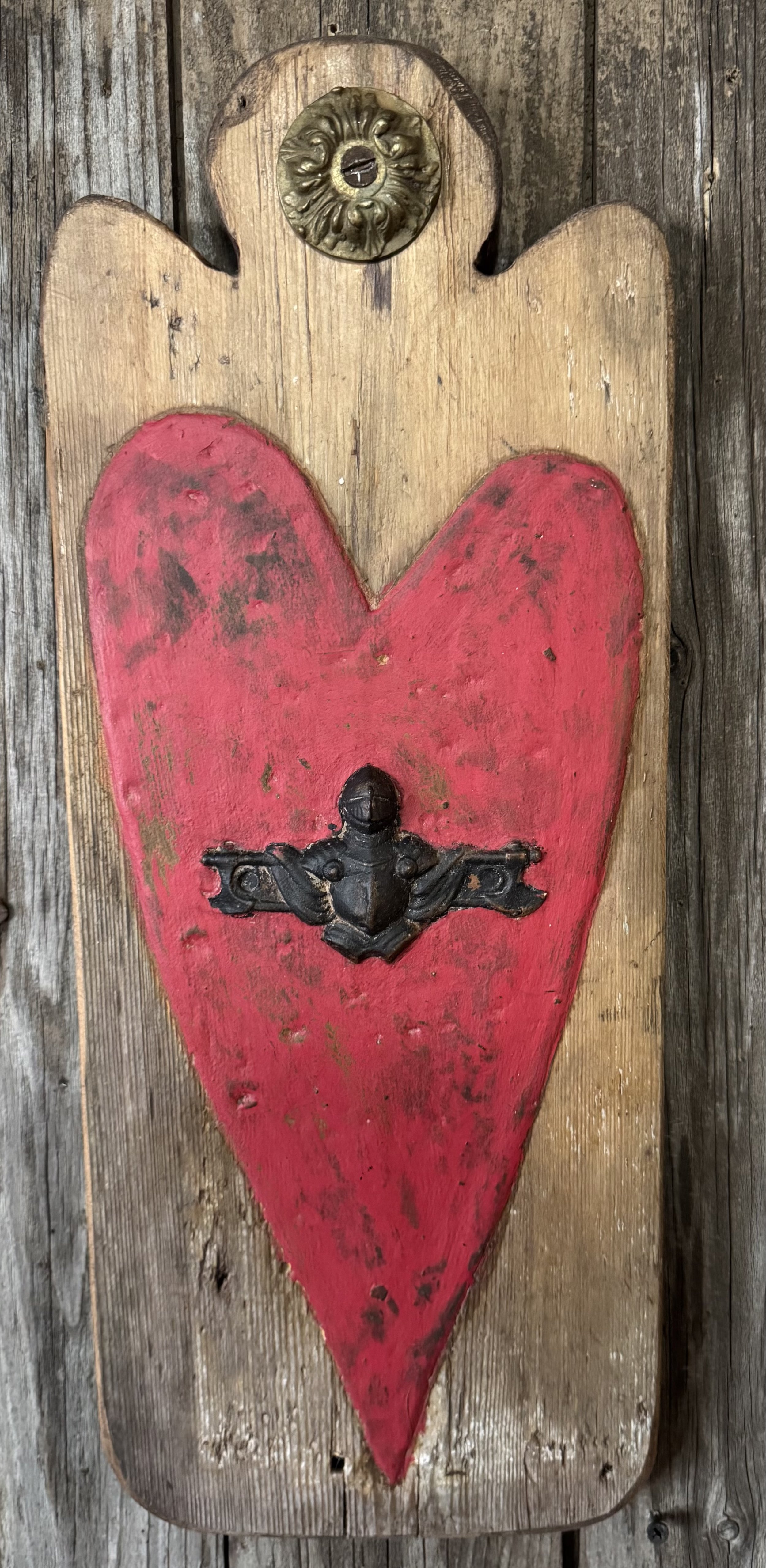 Honor Your Heart on Shaped Board with Old Knight in Armor Hardware