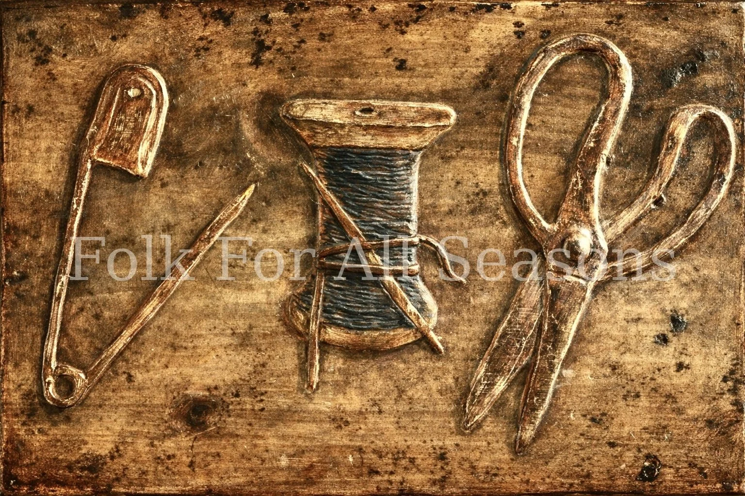 Tools of the Trade - Digital Download - Enhanced Print of Original Folk Art