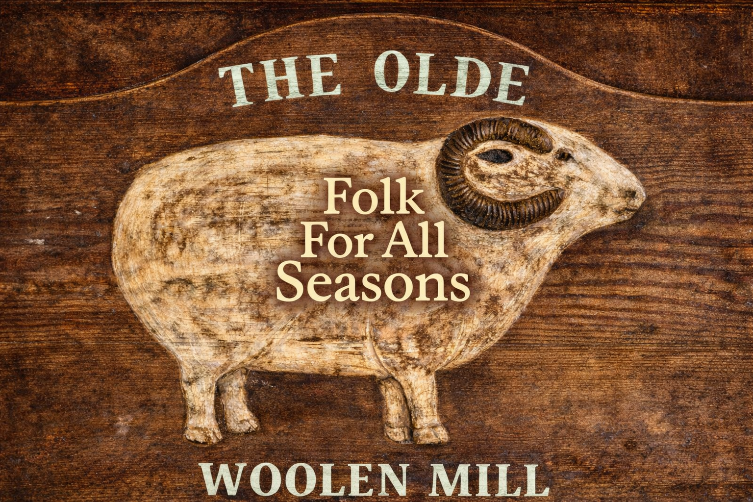 The Olde Woolen Mill Sign - Digital Download - Enhanced Print of Original Folk Art