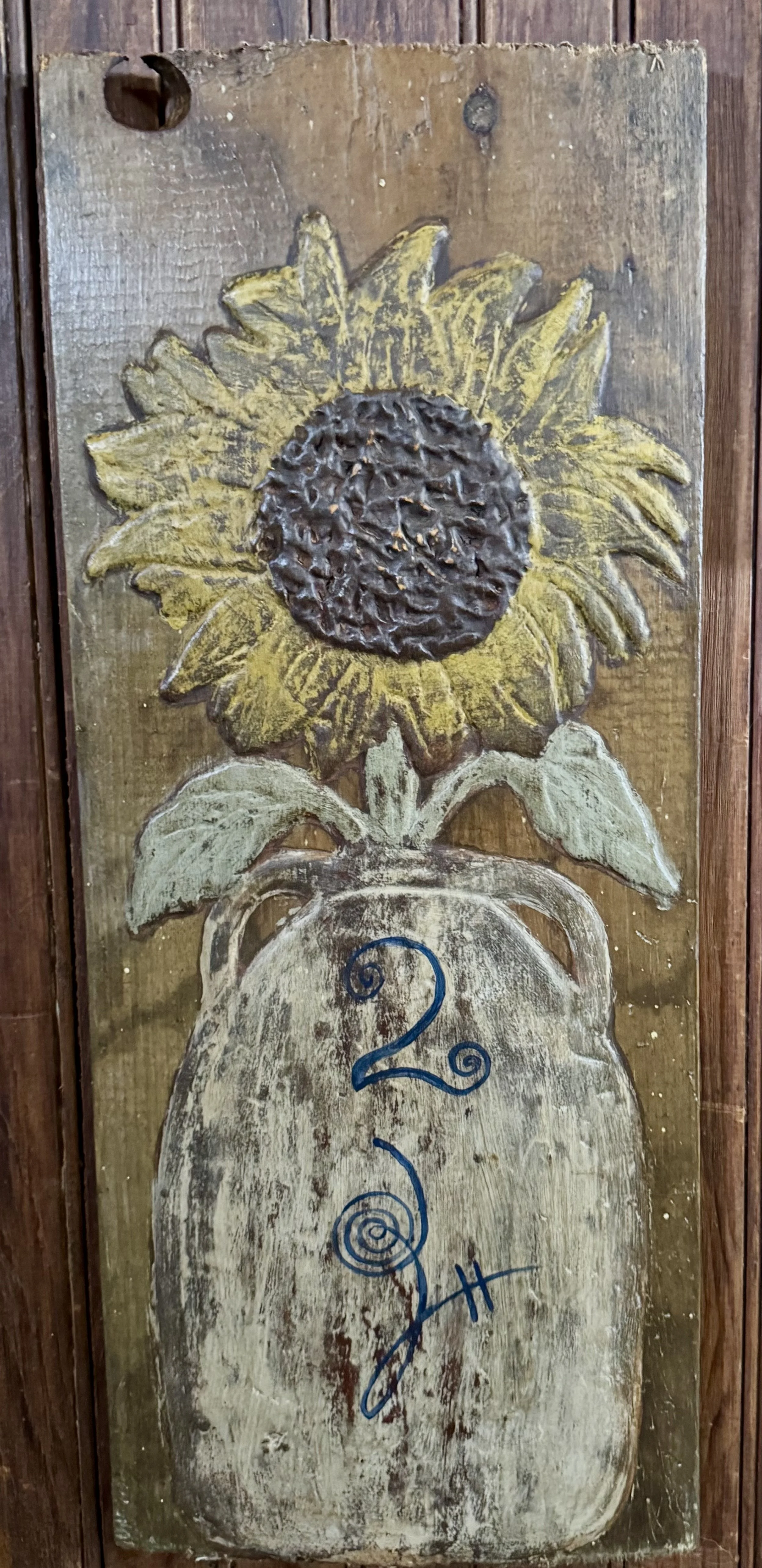 Old Bee Sting Decorated Jug #2 with Sunflower