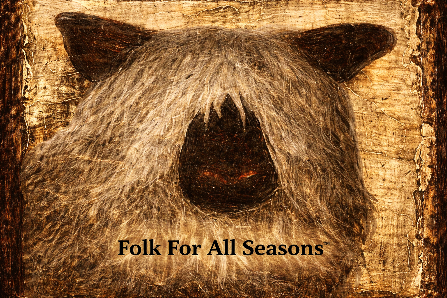 Shaggy Sheep Portrait - Digital Download - Enhanced Print of Original Folk Art