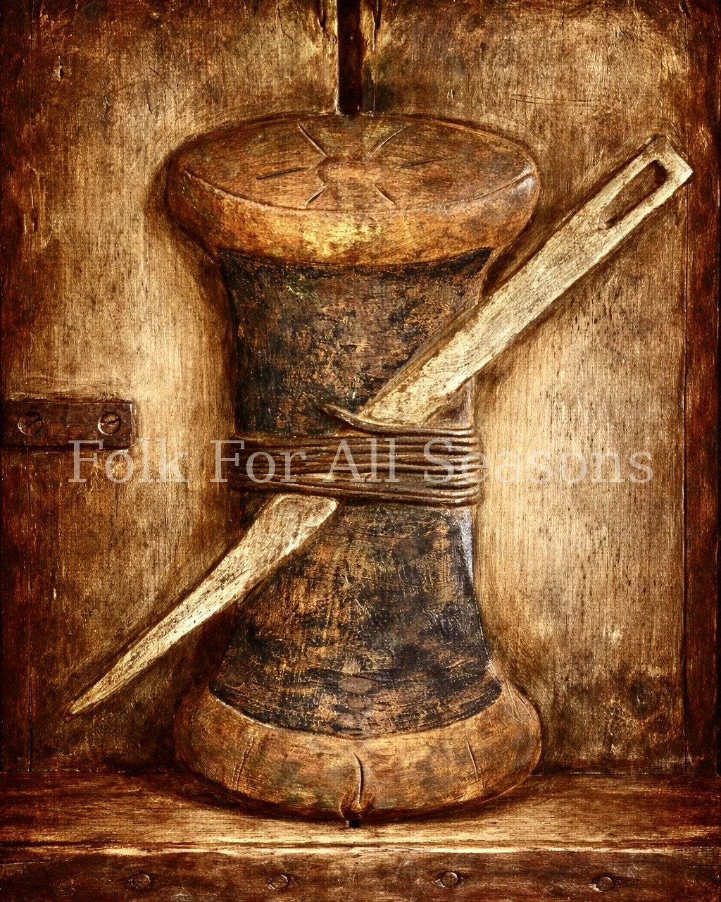 Big Spool - Digital Download - Enhanced Original Folk Art