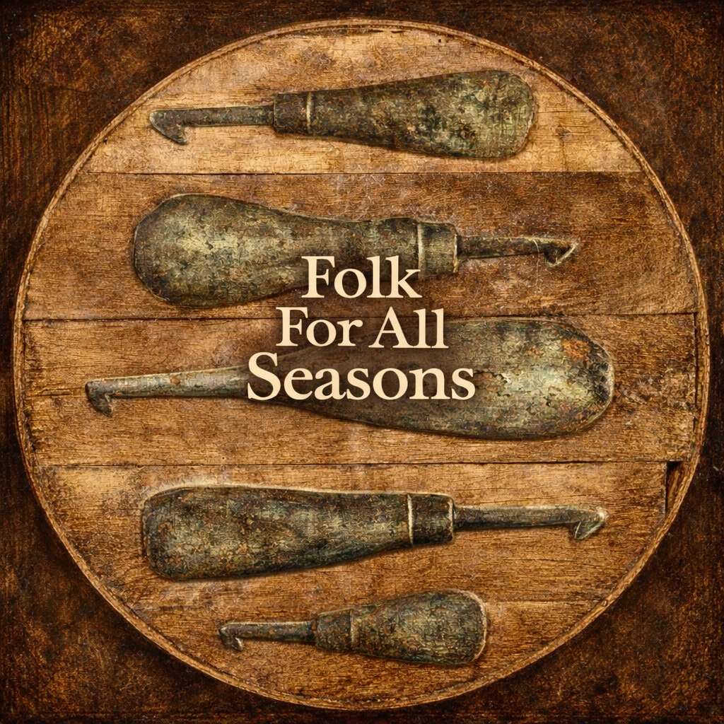 This Way and That Rug Hooks - Digital Download - Enhanced Print of Original Folk Art