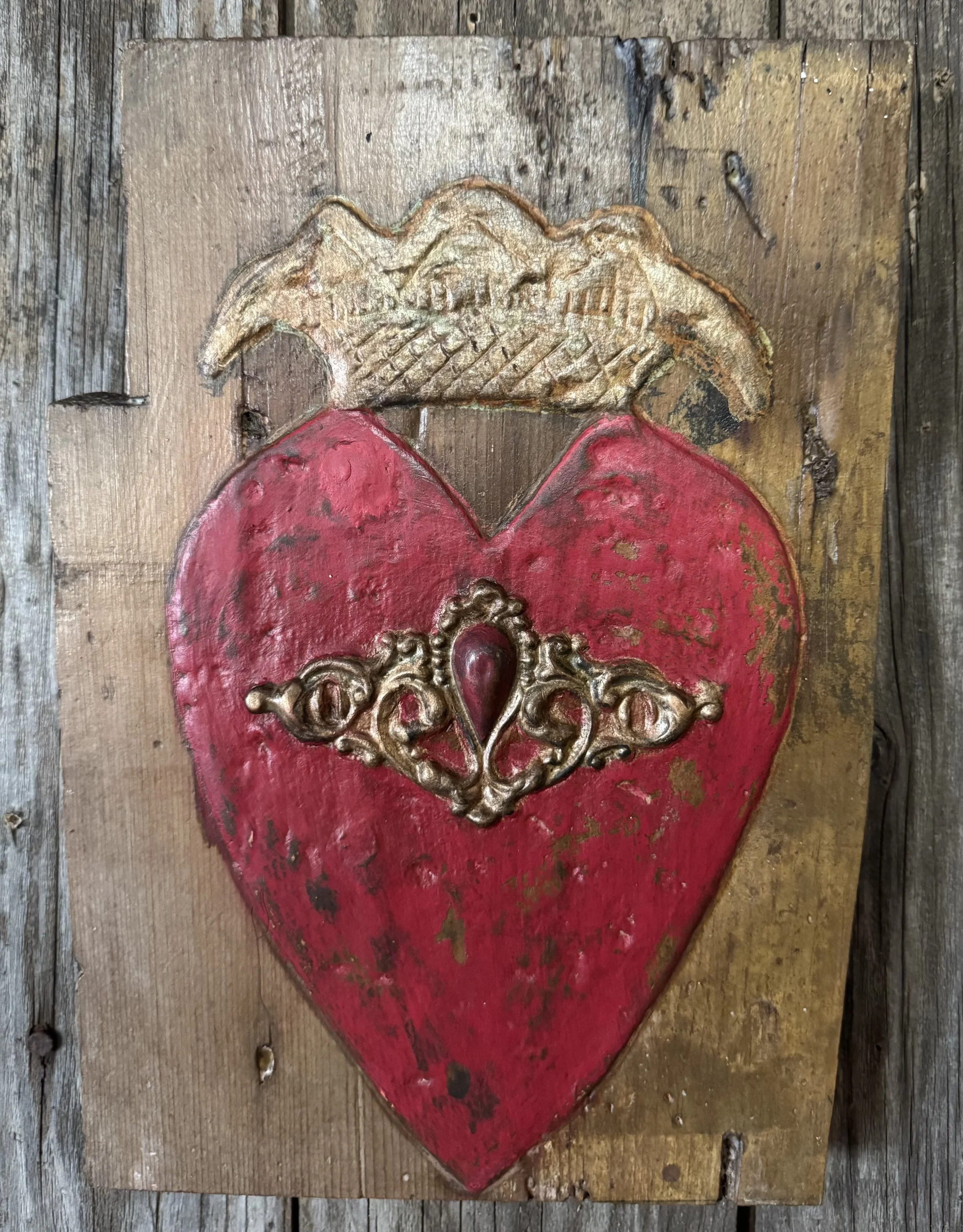 Regal Heart with Crown and Elegant Hardware