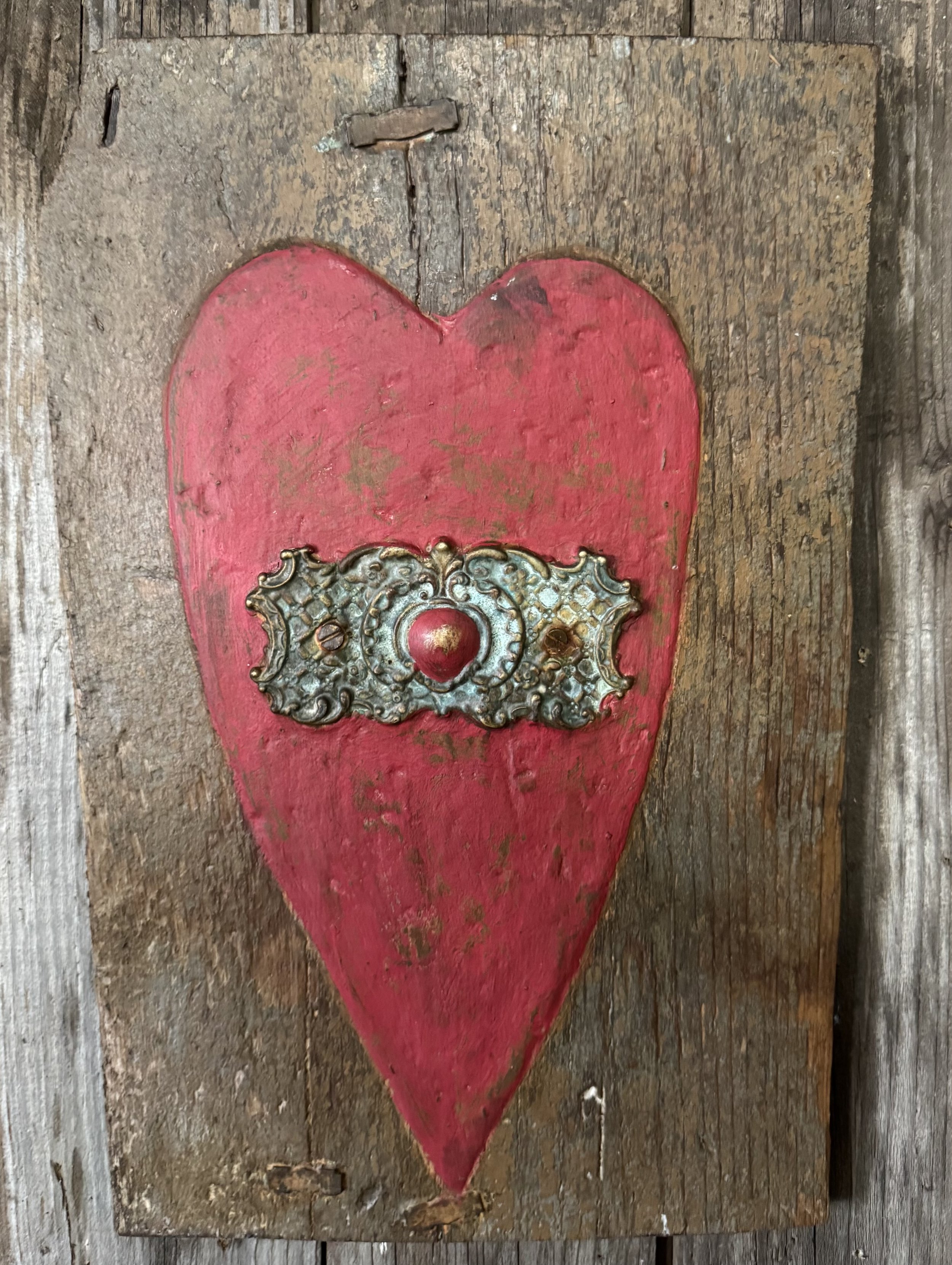Beautifully Adorned Heart with Elegant Red Center  Hardware