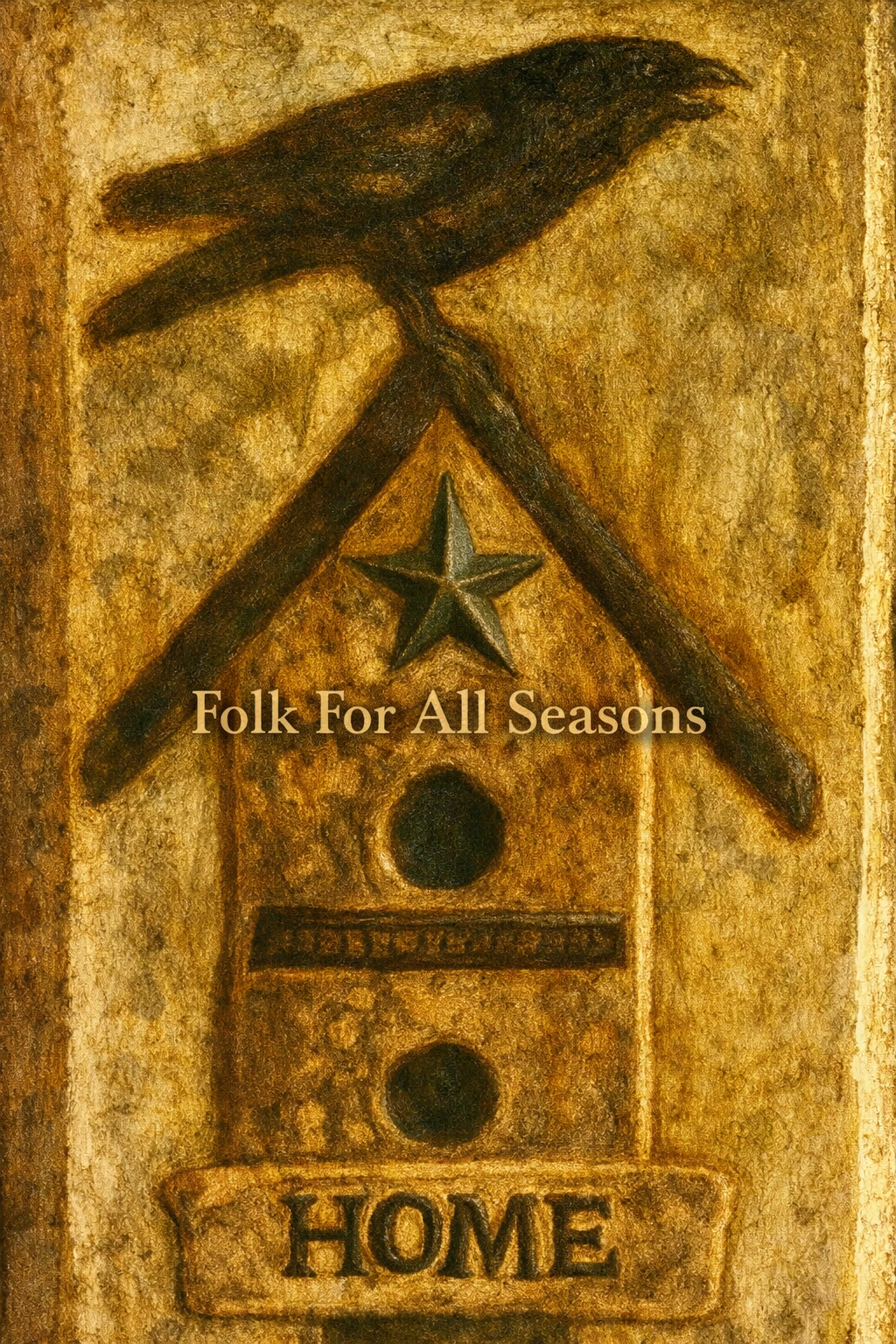 Home Birdhouse Crow - Digital Download - Enhance Print of Original Folk Art