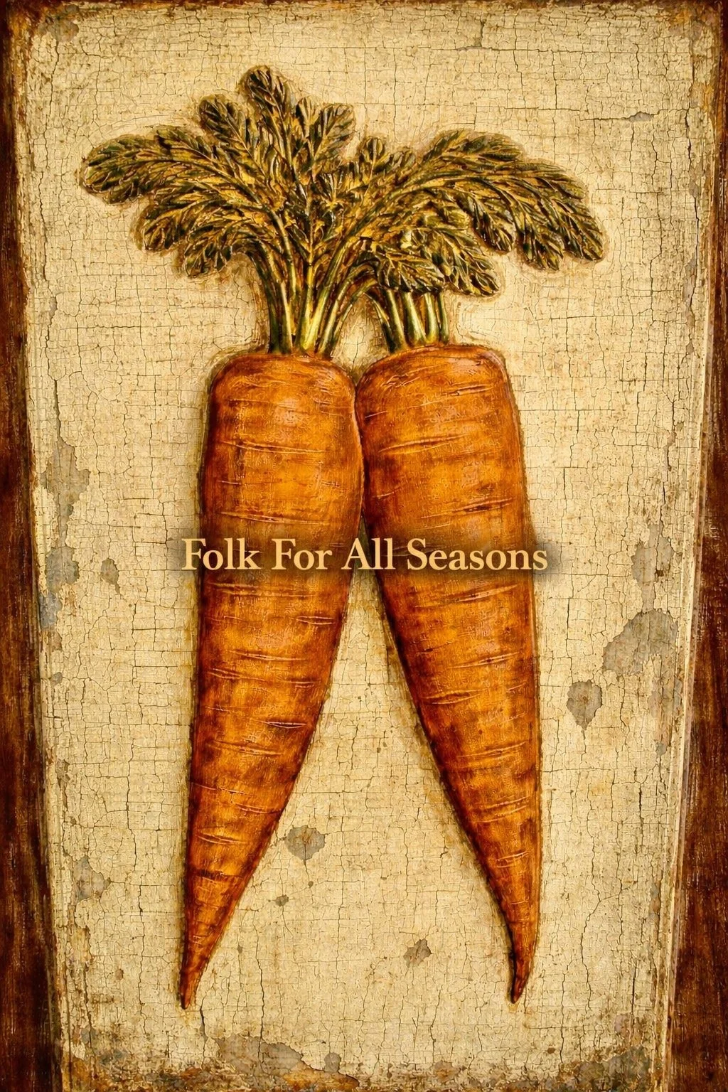 Carrots Portrait - Digital Download - Enhanced Print of Original Folk Art
