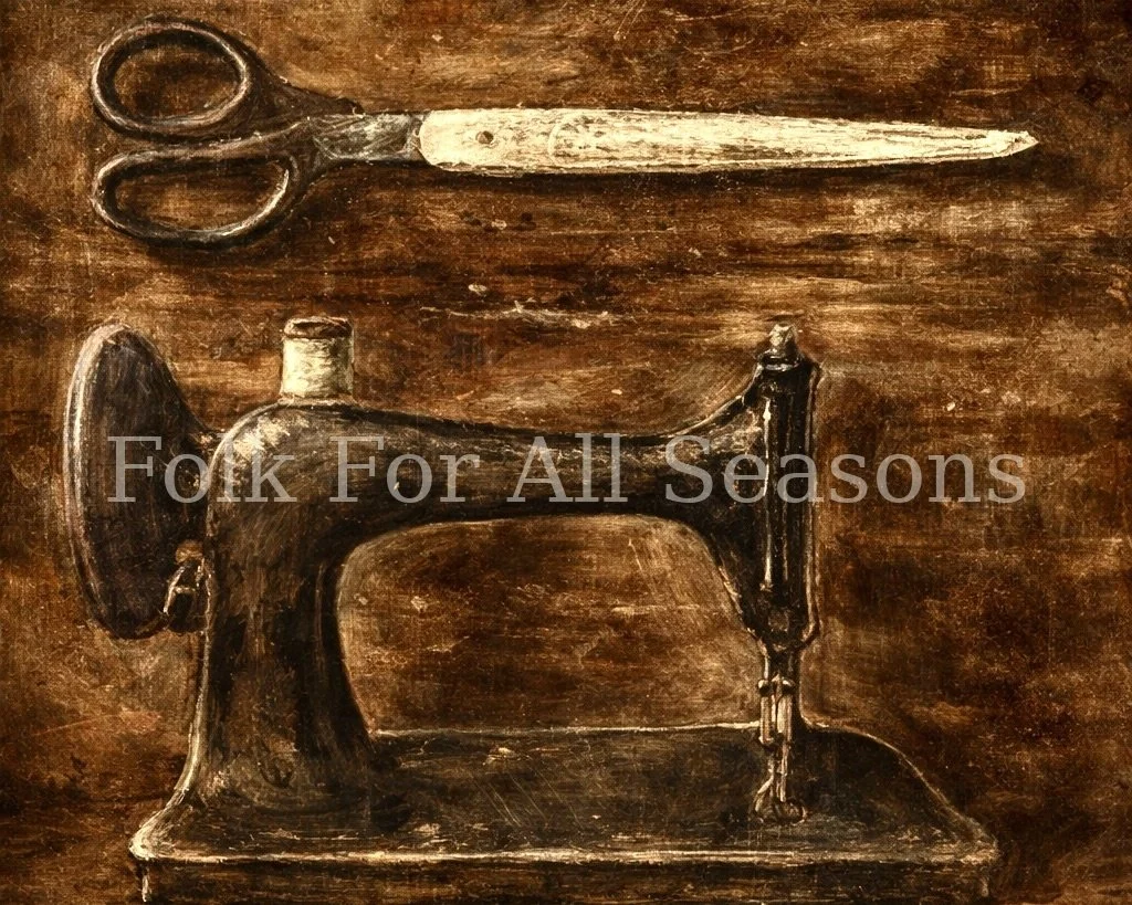 All You Need Is a Good Machine and Pair of Scissors - Digital Download - Enhanced Original Folk Art Print