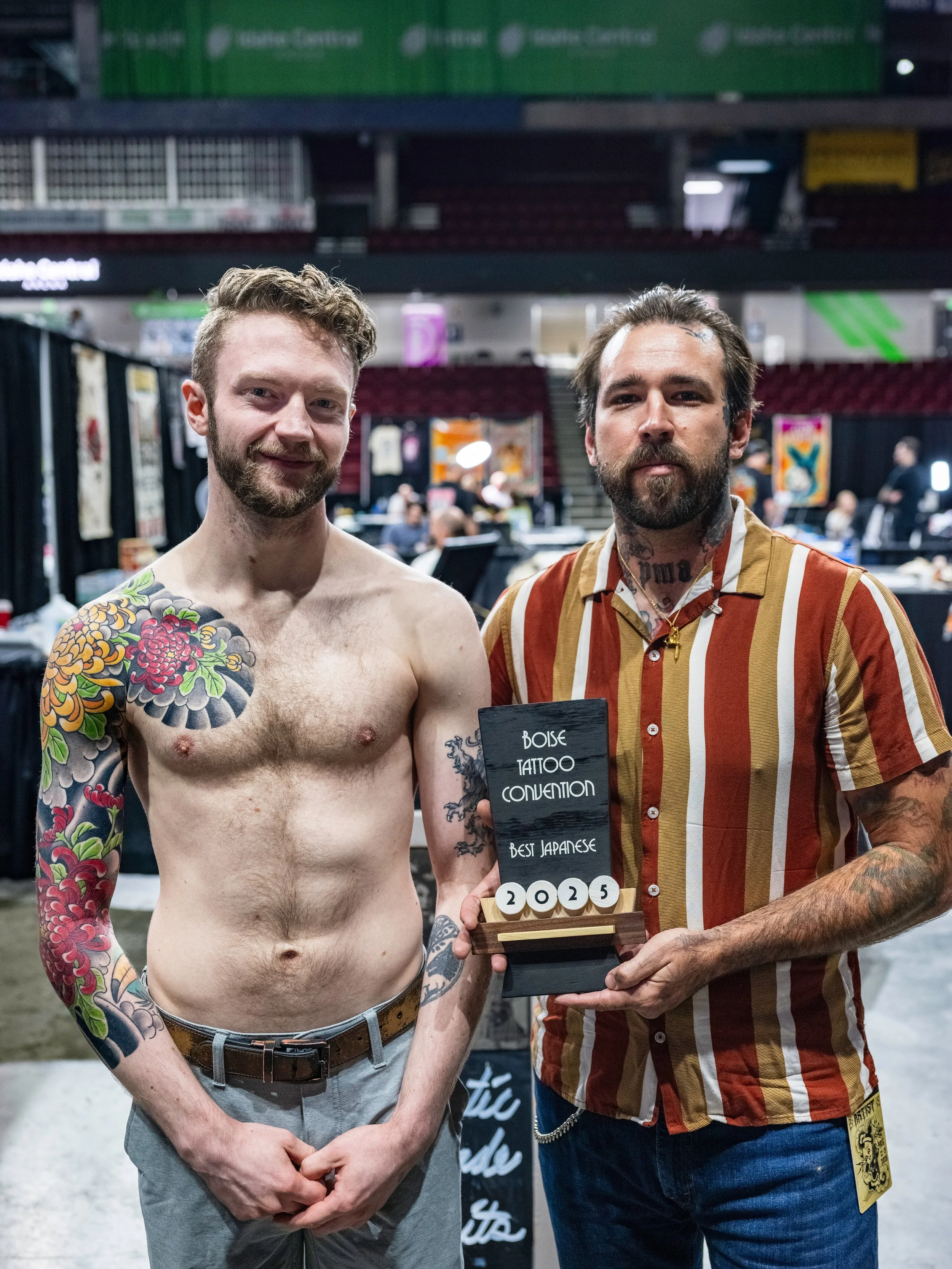 Sundays winner for Best Japanese Scott Fishbein of Hole in the Wall Tattoo and client. Photo by Nick Hedden @gemstatephoto